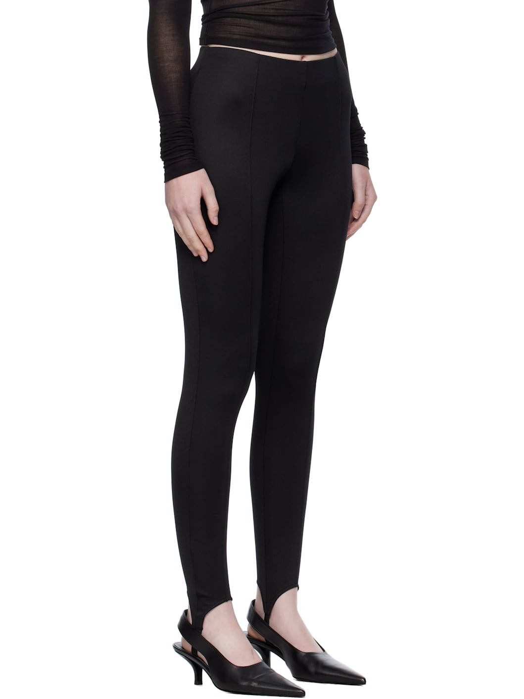 Black Caserta Stirrup Leggings - 2
