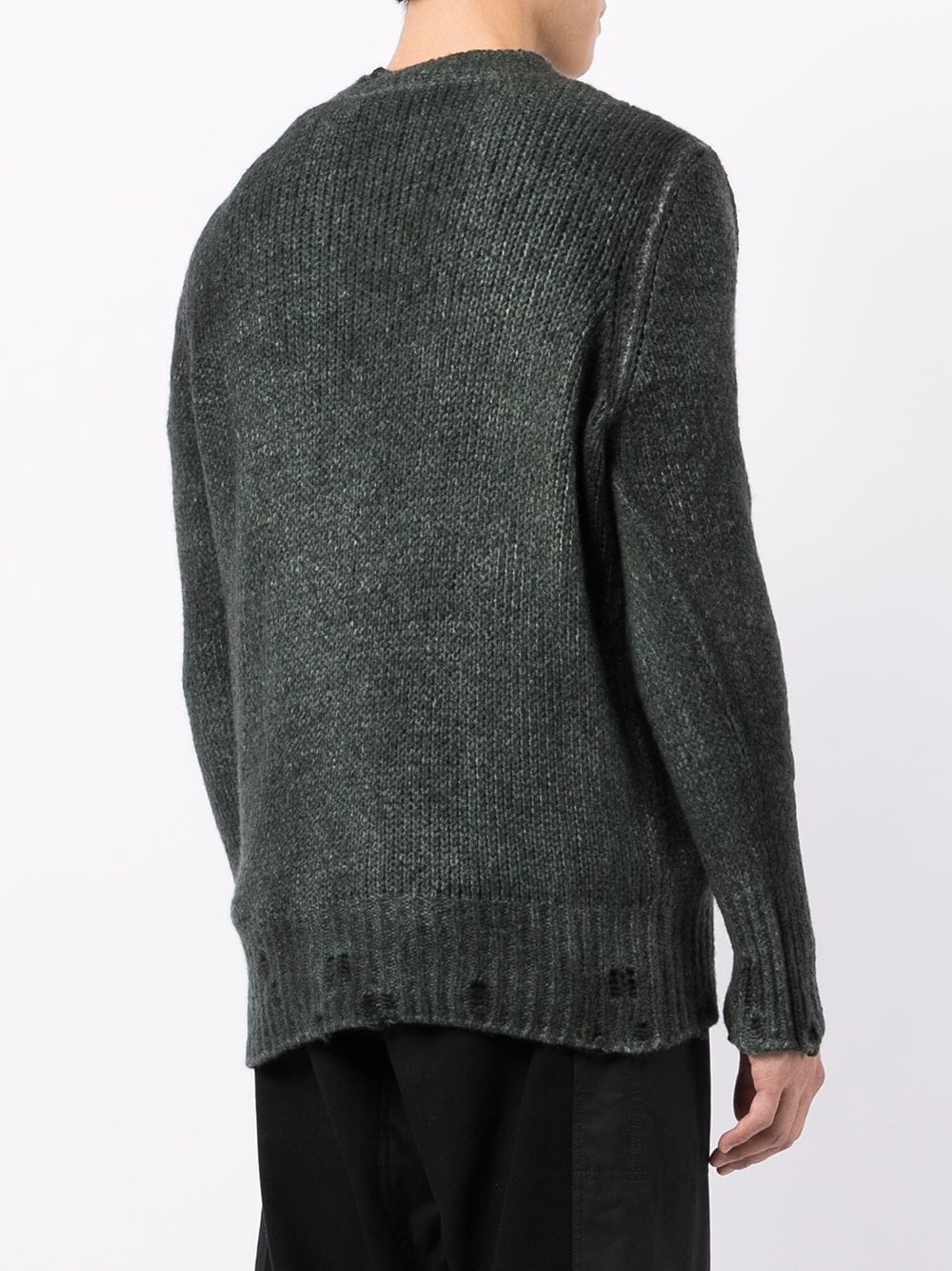 distressed rib-knit sweatshirt - 4