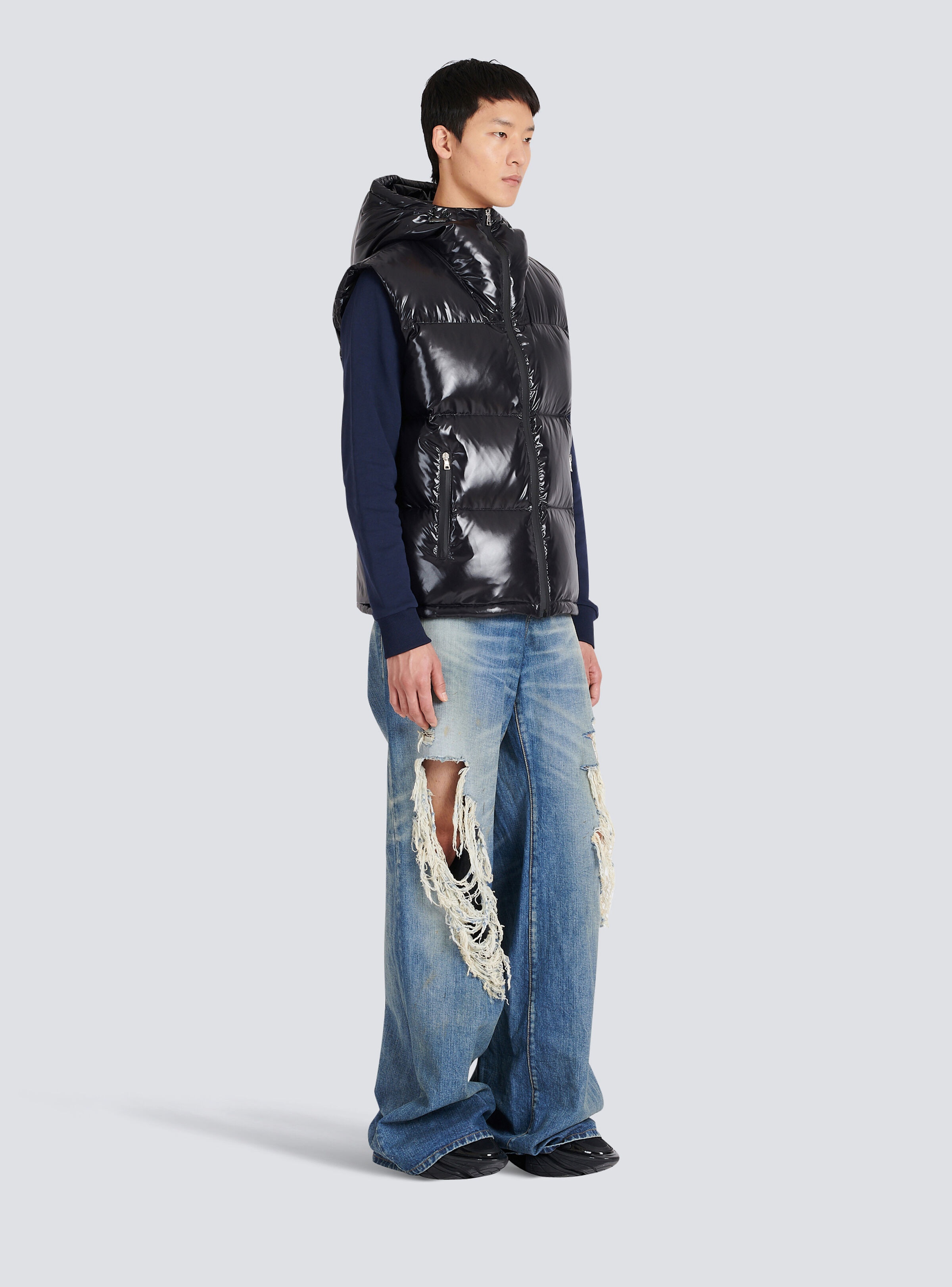Hooded nylon quilted vest - 5