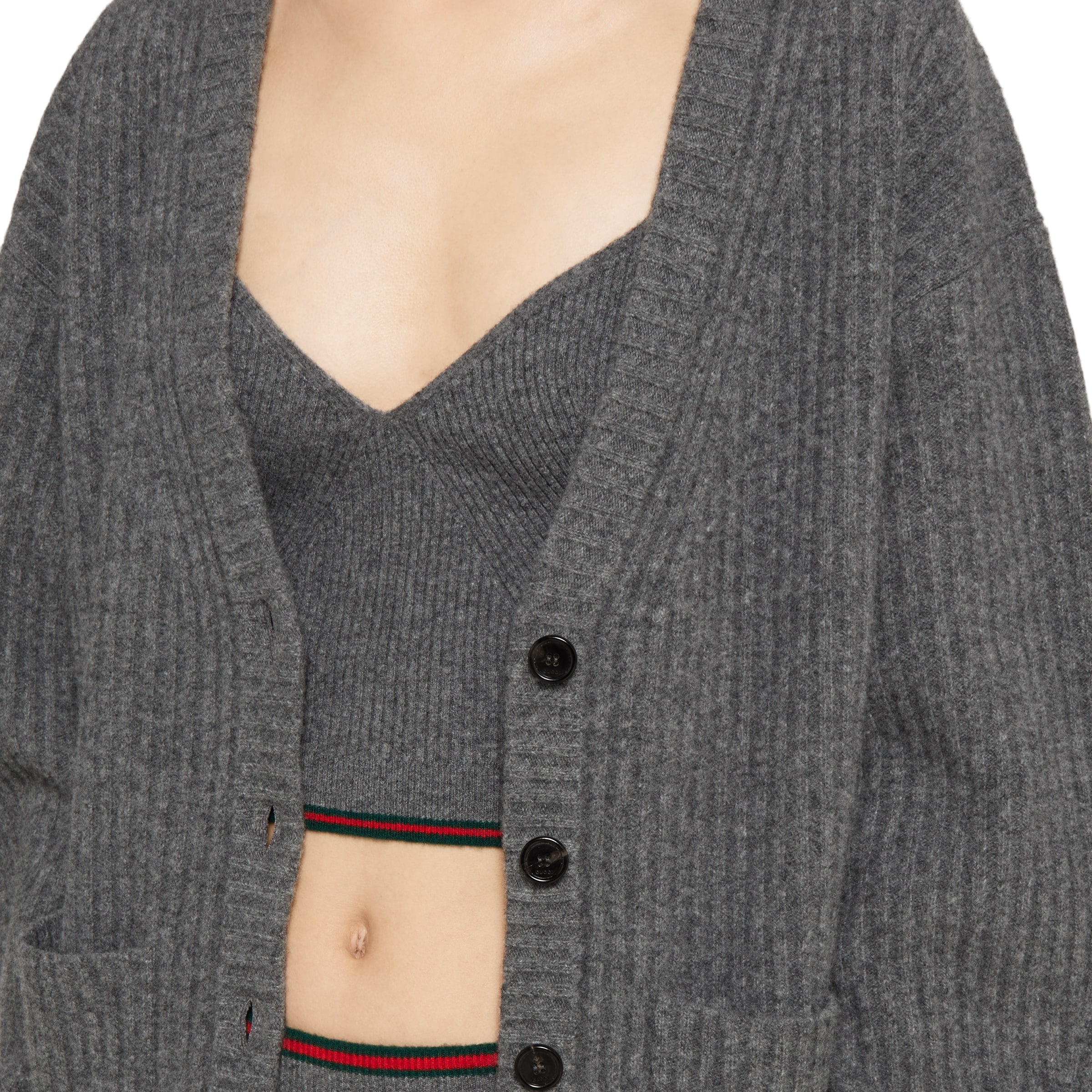 Rib felted wool top with Web - 5