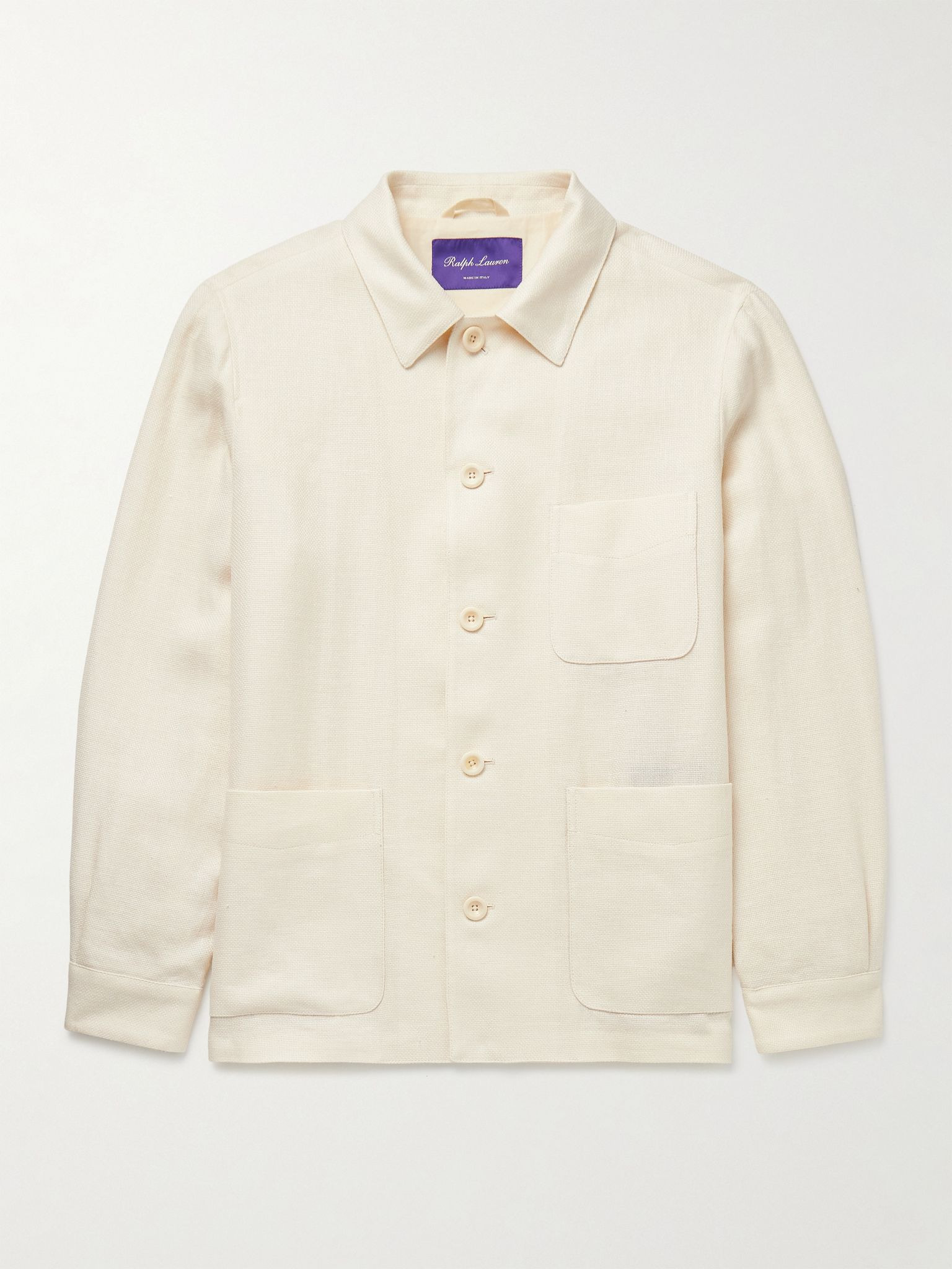 Jasper Linen, Cotton and Silk-Blend Overshirt Cream - 1