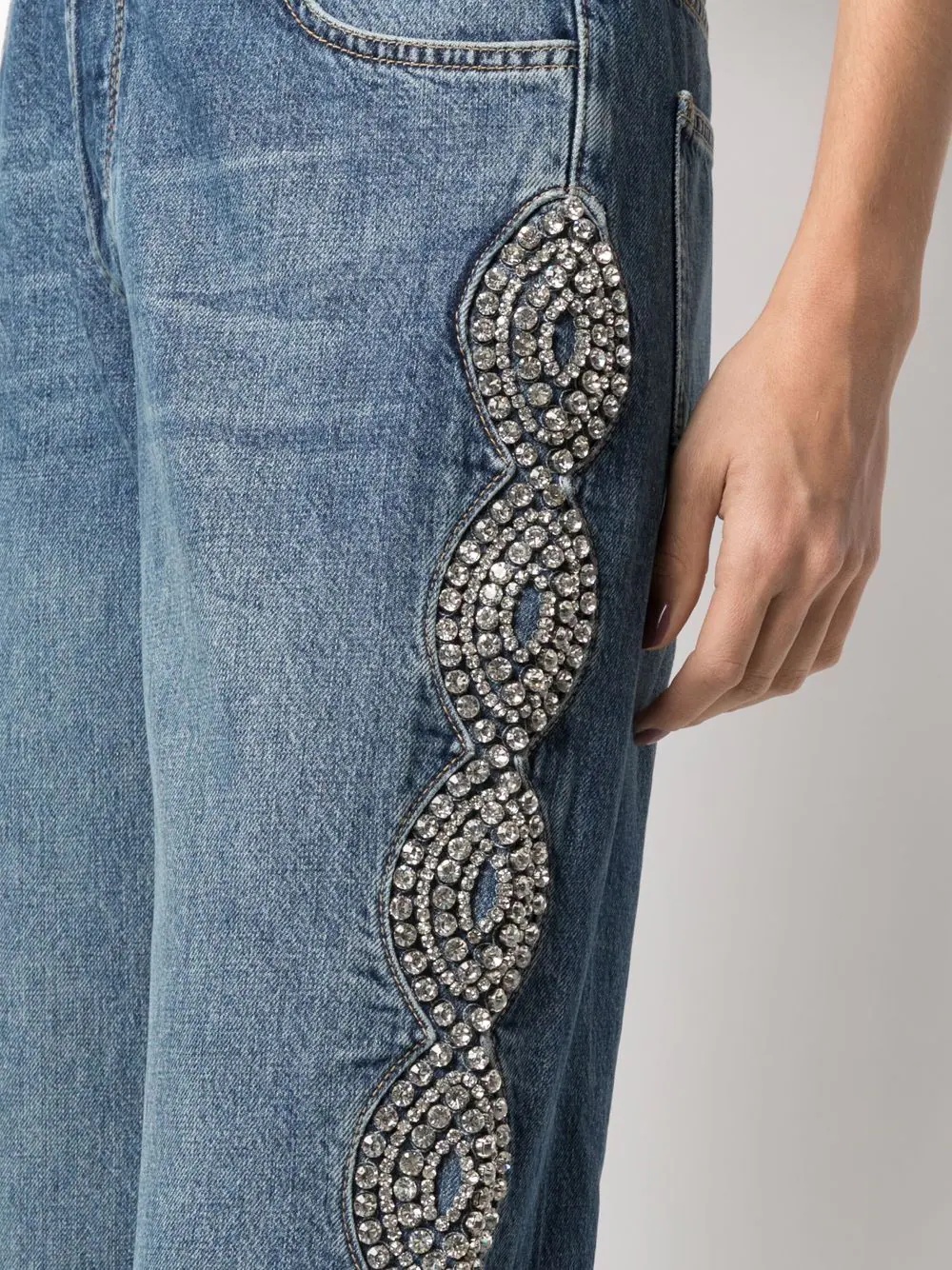 Crystal Cable wide-leg jeans - 5