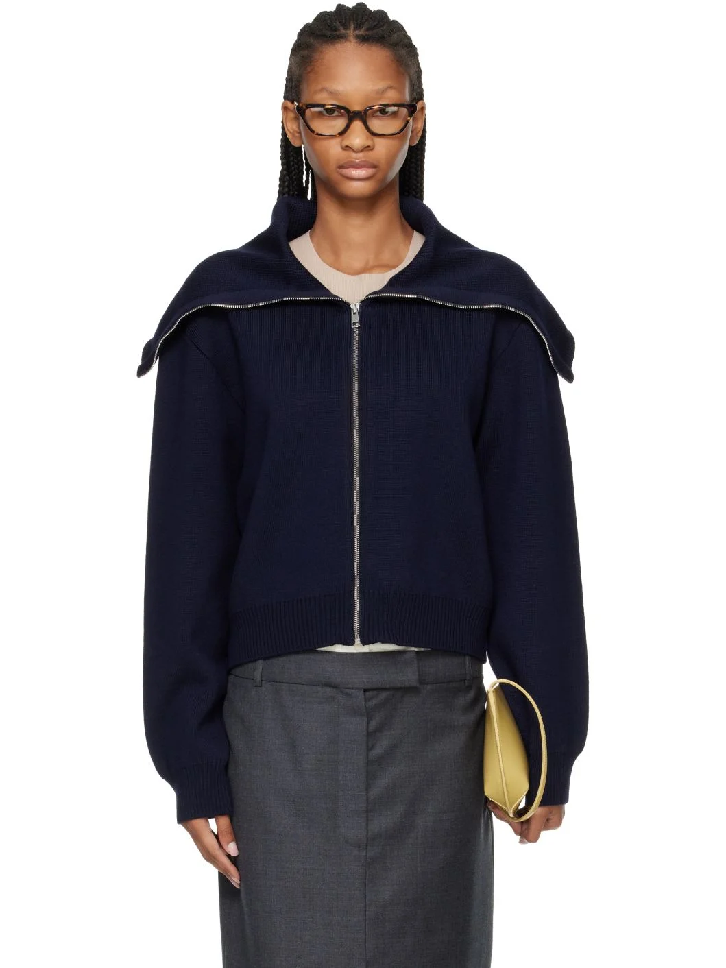 Navy Sailor Zip Cardigan - 1