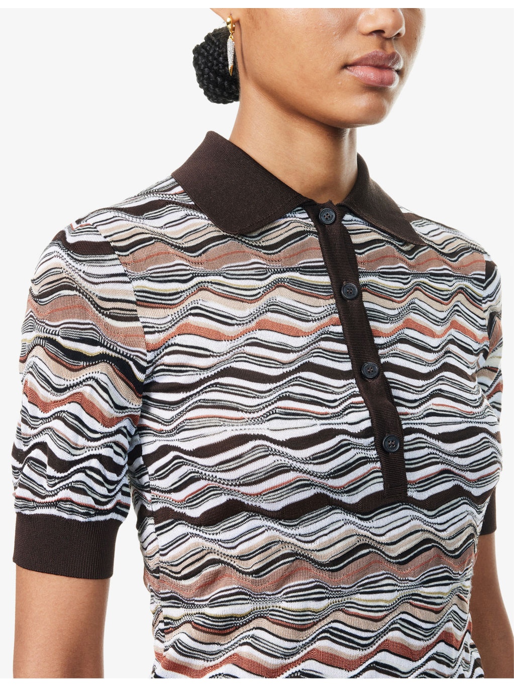 Striped V-Neck Cashmere And Wool Jumper - 5