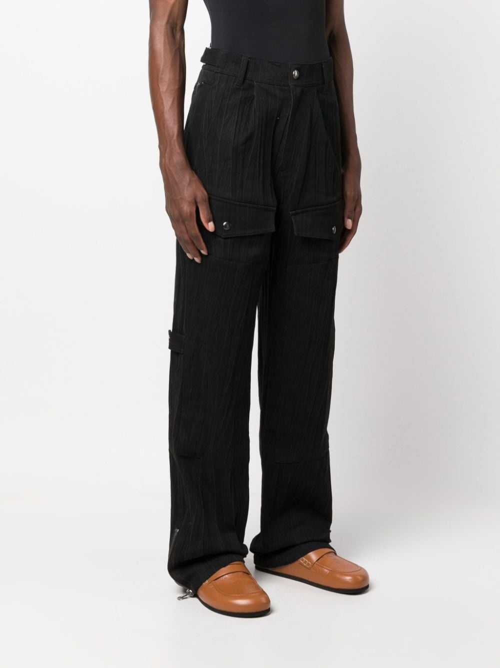 crinkled-effect straight-leg jeans - 3