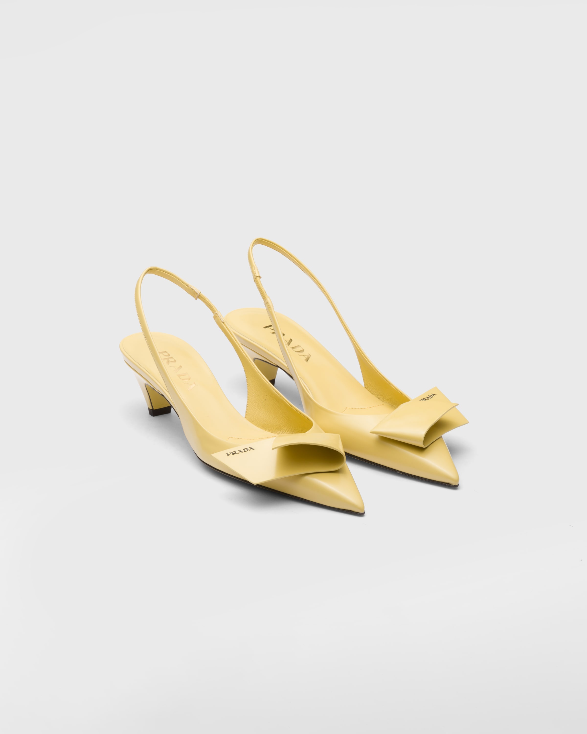 Brushed leather slingback pumps - 1