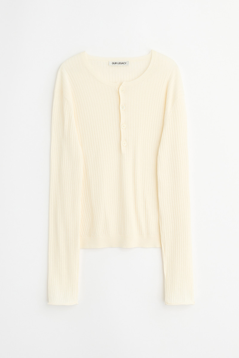 Fine Henley Ivory Cotton Crepe 1