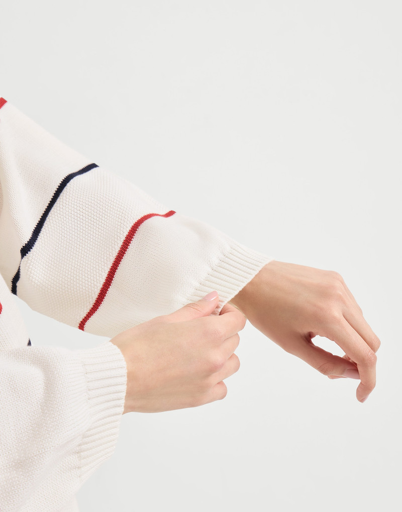 Cotton textured stripe sweater 4