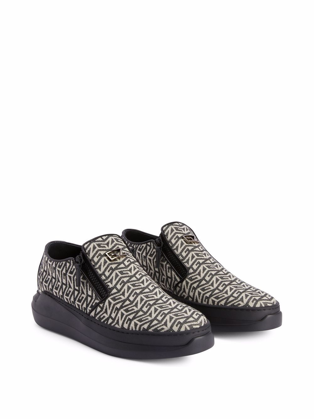 monogram print slip-on sneakers - 2