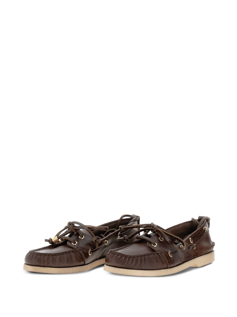 leather lace-up loafers - 2