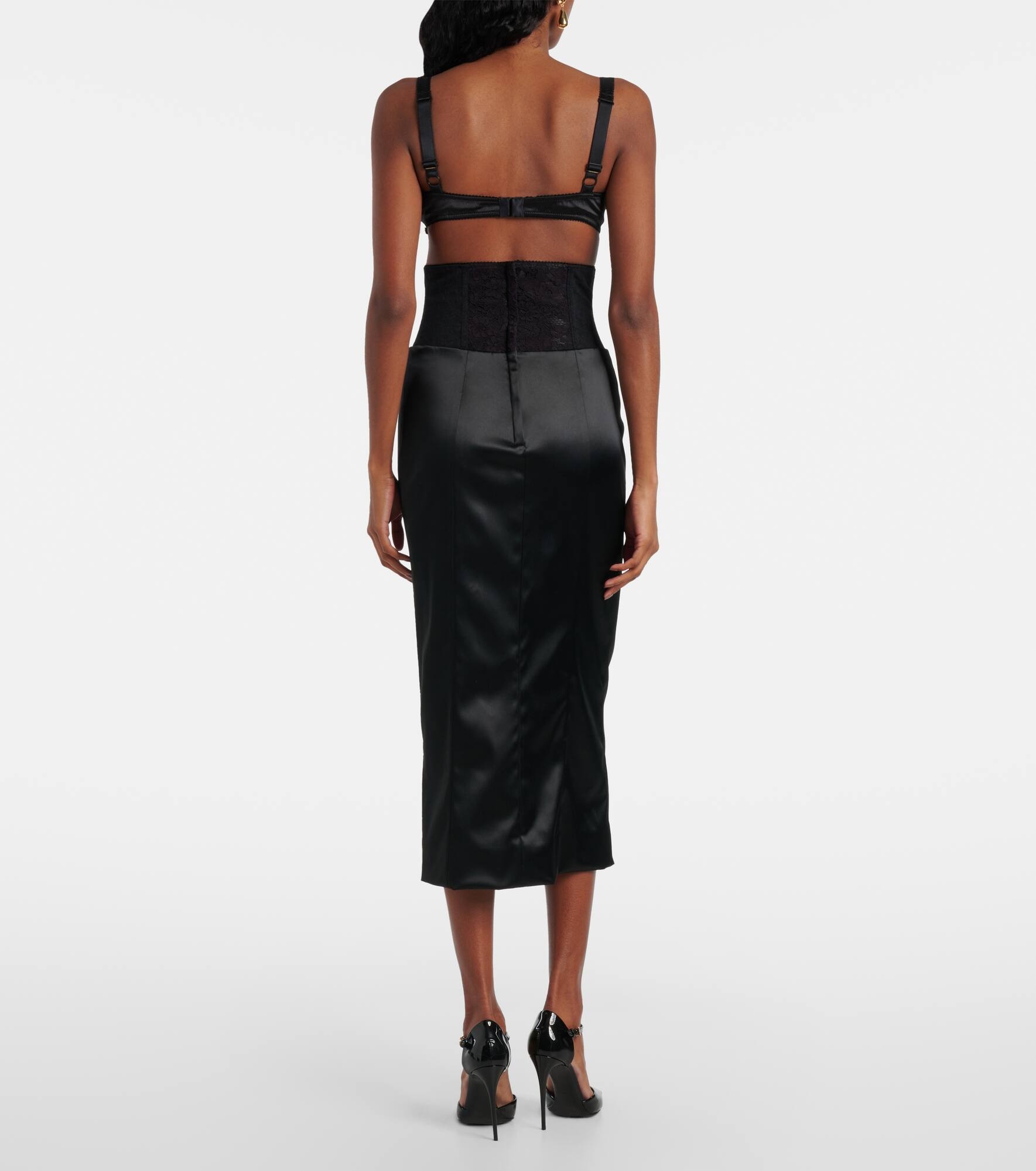 Corset satin midi skirt - 3