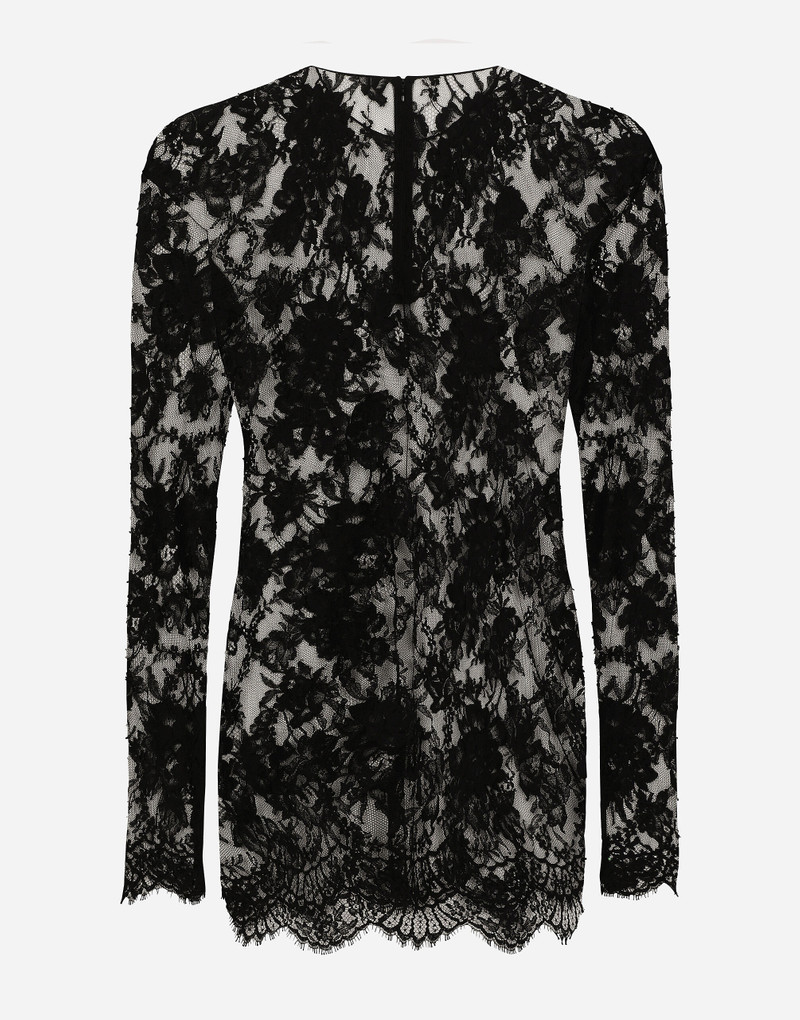 Dolce & Gabbana Chantilly lace round-neck top outlook