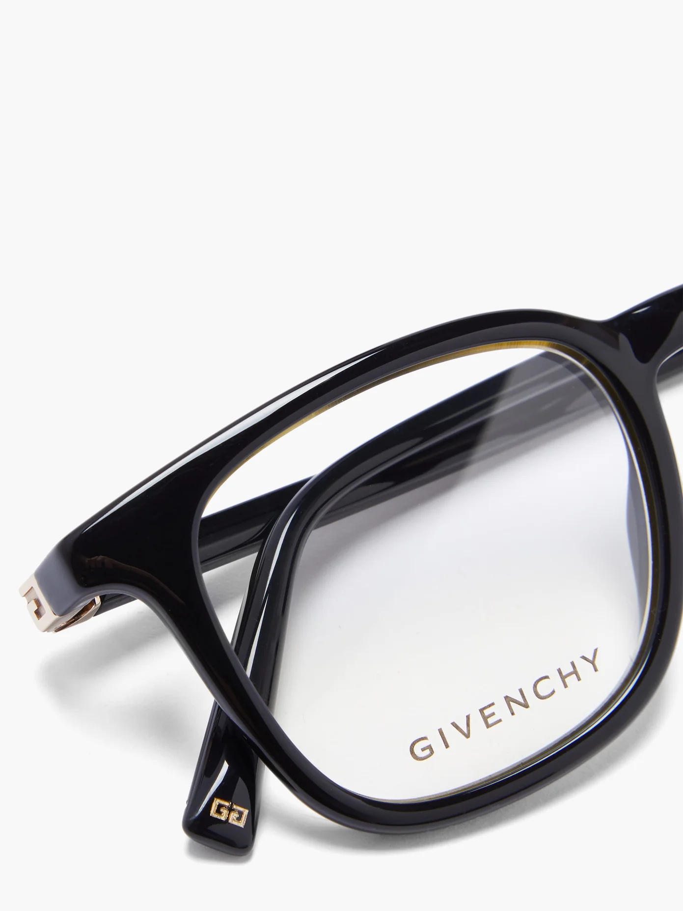 Monogram-hinge square acetate glasses - 2