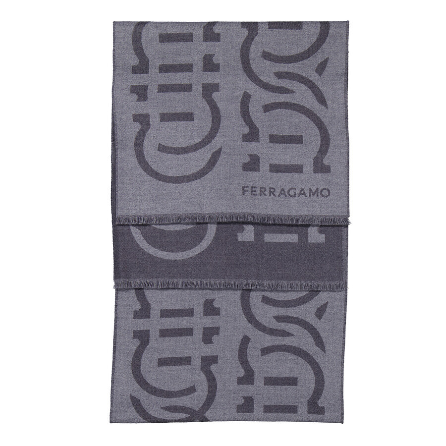 Ferragamo Logo Print Wool Scarf - 6