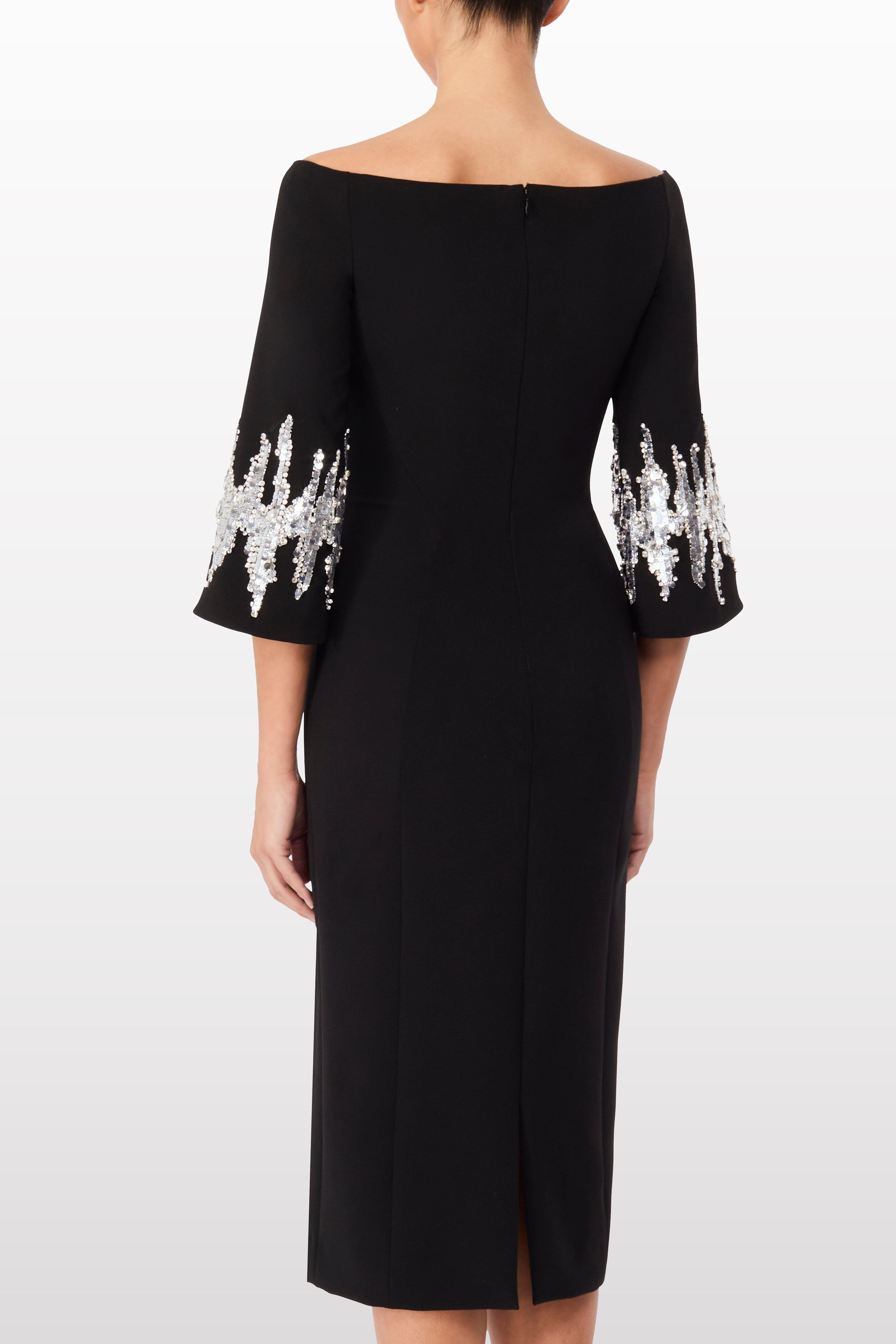 Jenny Packham Aster Sequin-Embellished Midi Dress in Liquorice at Nordstrom - 3