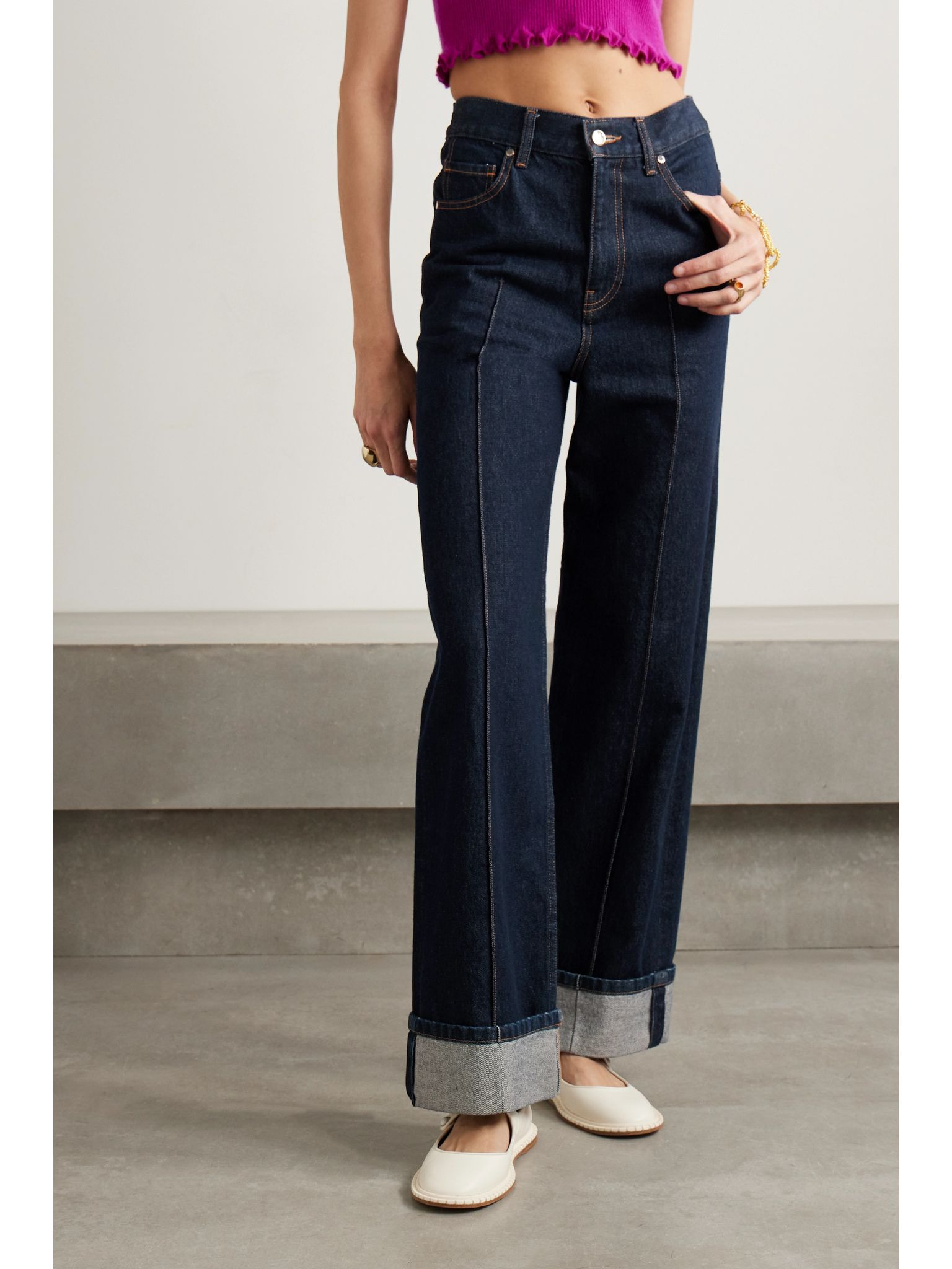 The Genevieve high-rise wide-leg jeans Mid denim - 3