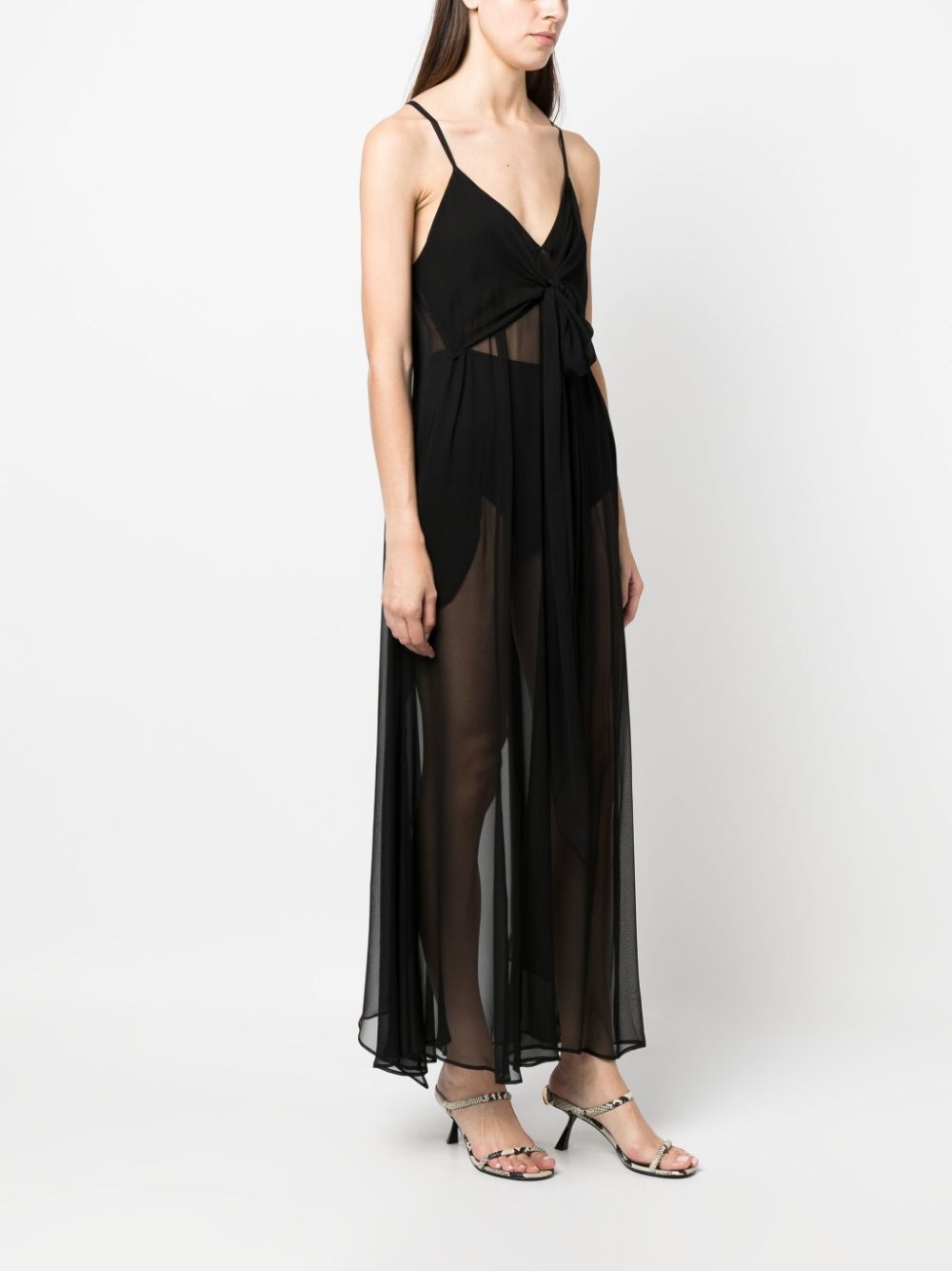semi-sheer silk slip dress - 3