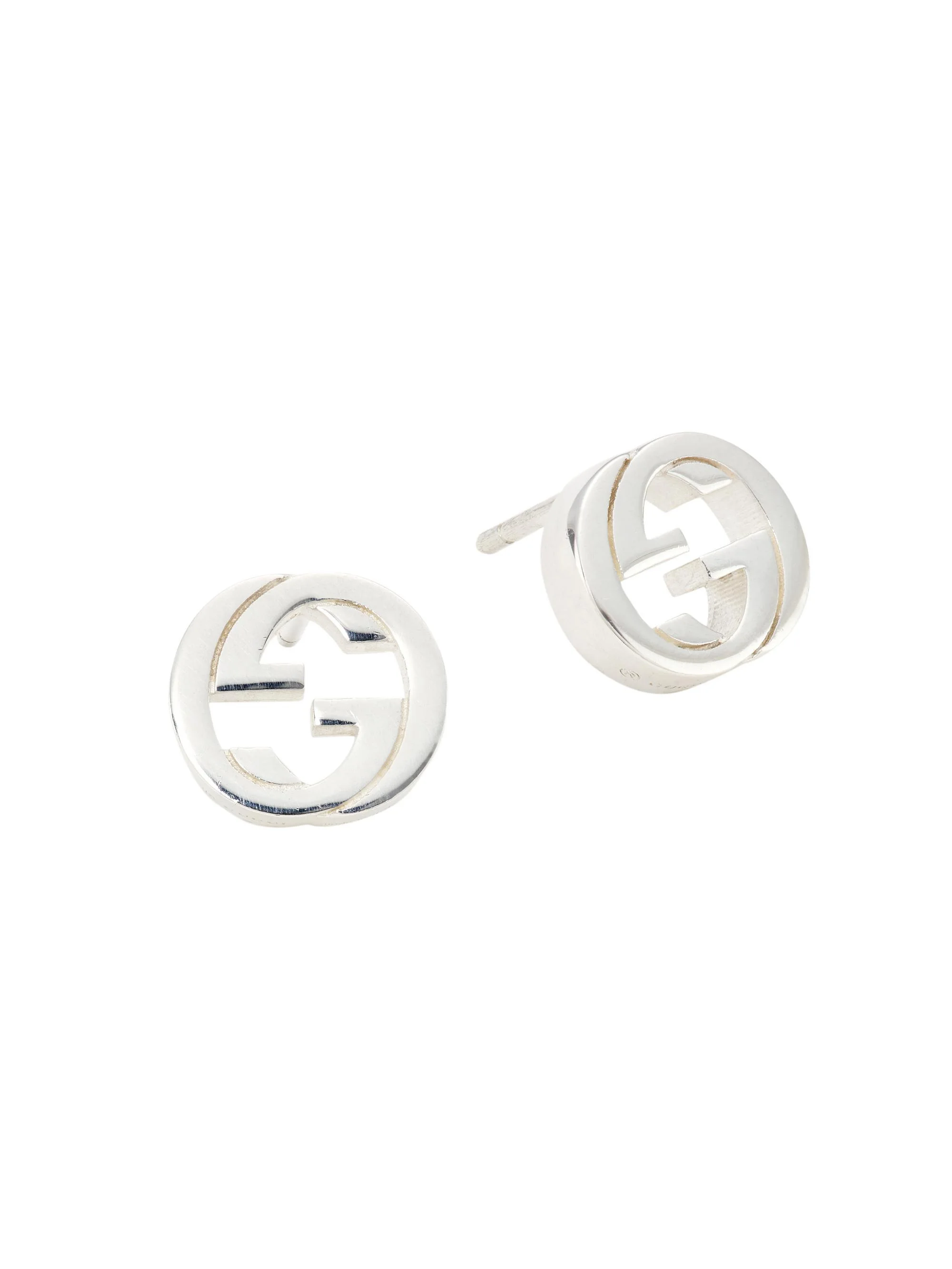 Women's Interlocking-G Stud Earrings in White Gold - White Gold - 1