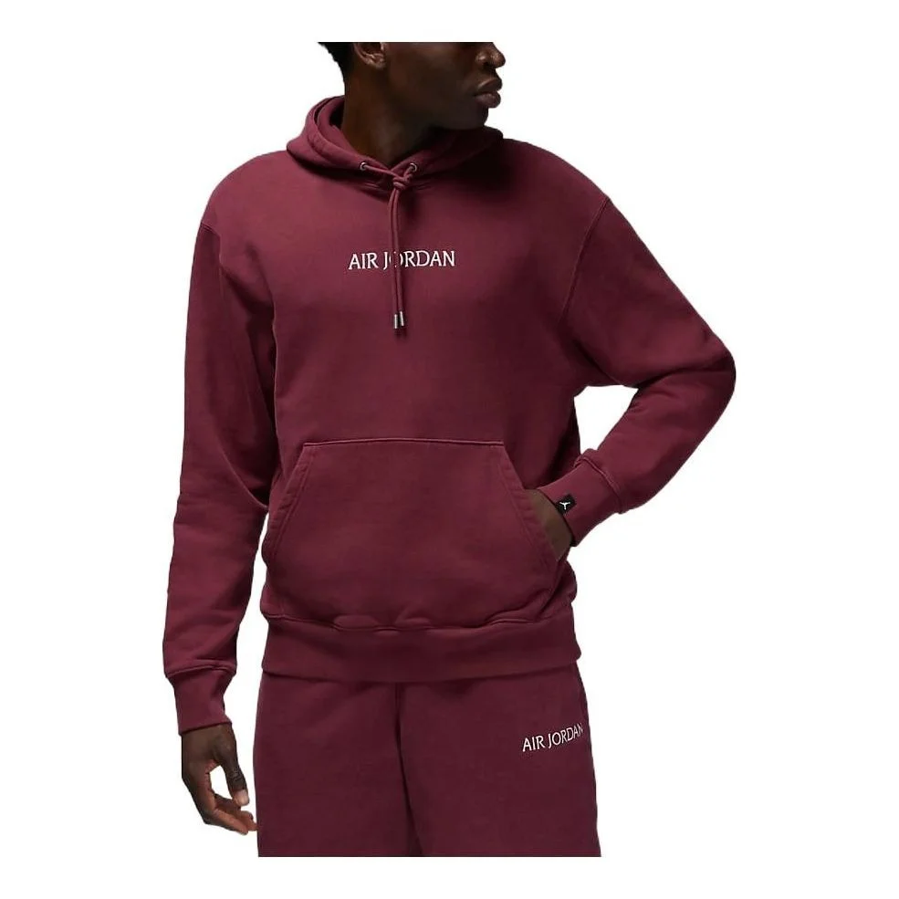 Air Jordan Alphabet Drawstring Hoodie Men's Red DV6464-645 - 1