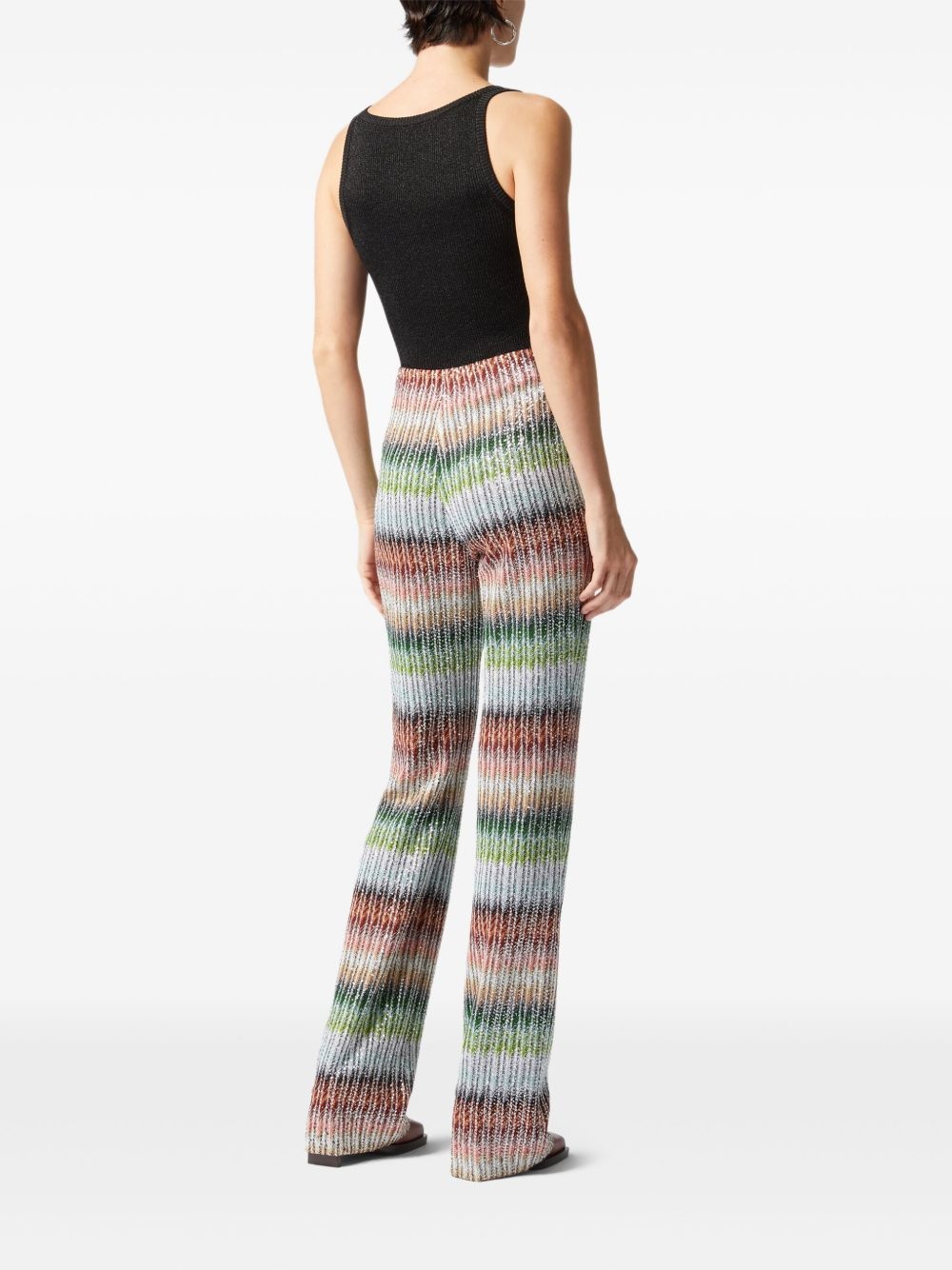 zigzag-pattern straight trousers - 3