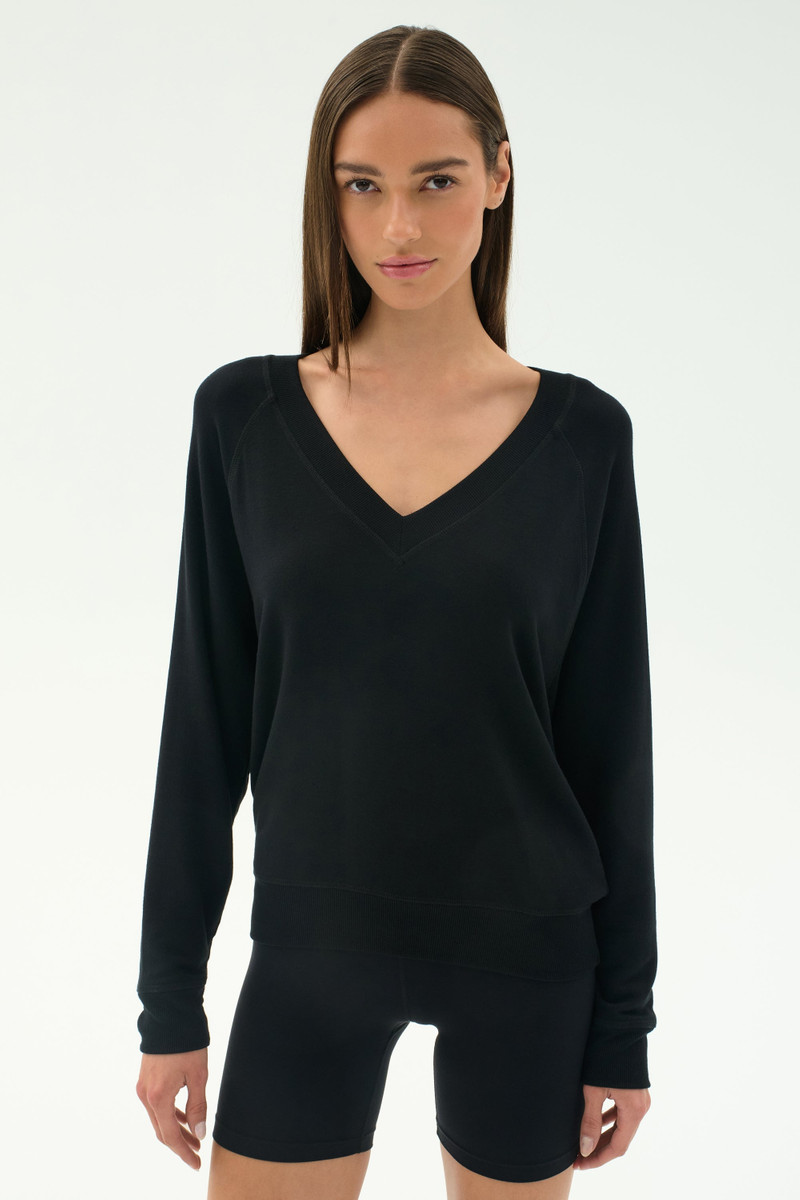 SPLITS59 Bennie Fleece V Neck Sweatshirt outlook