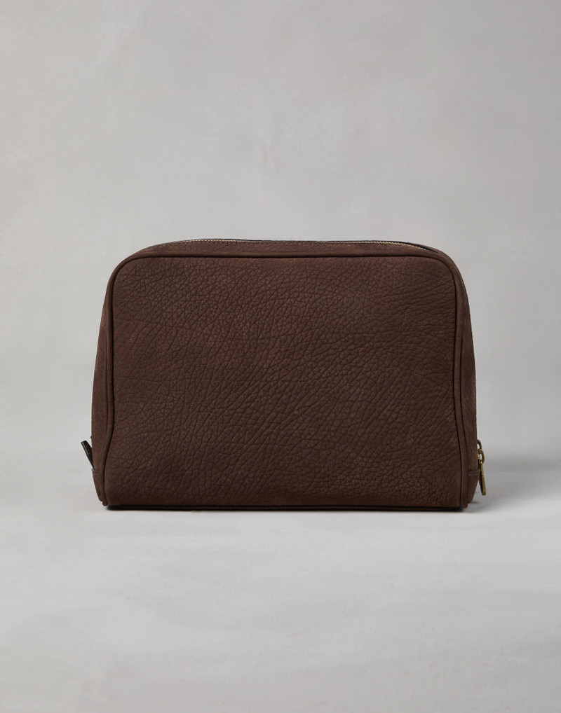 Brunello Cucinelli Nubuck beauty case with double zipper outlook