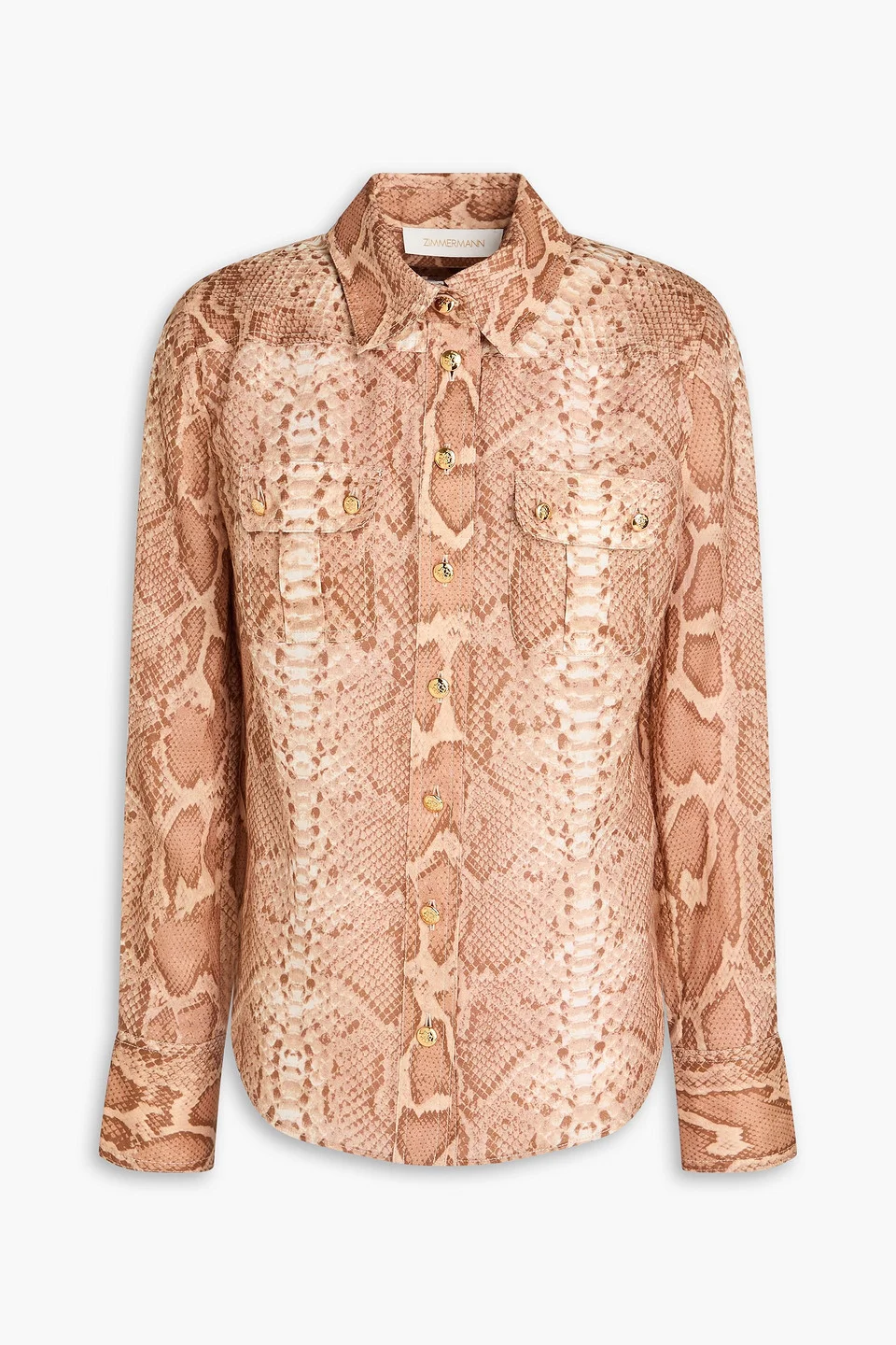 Snake-print ramie shirt - 1