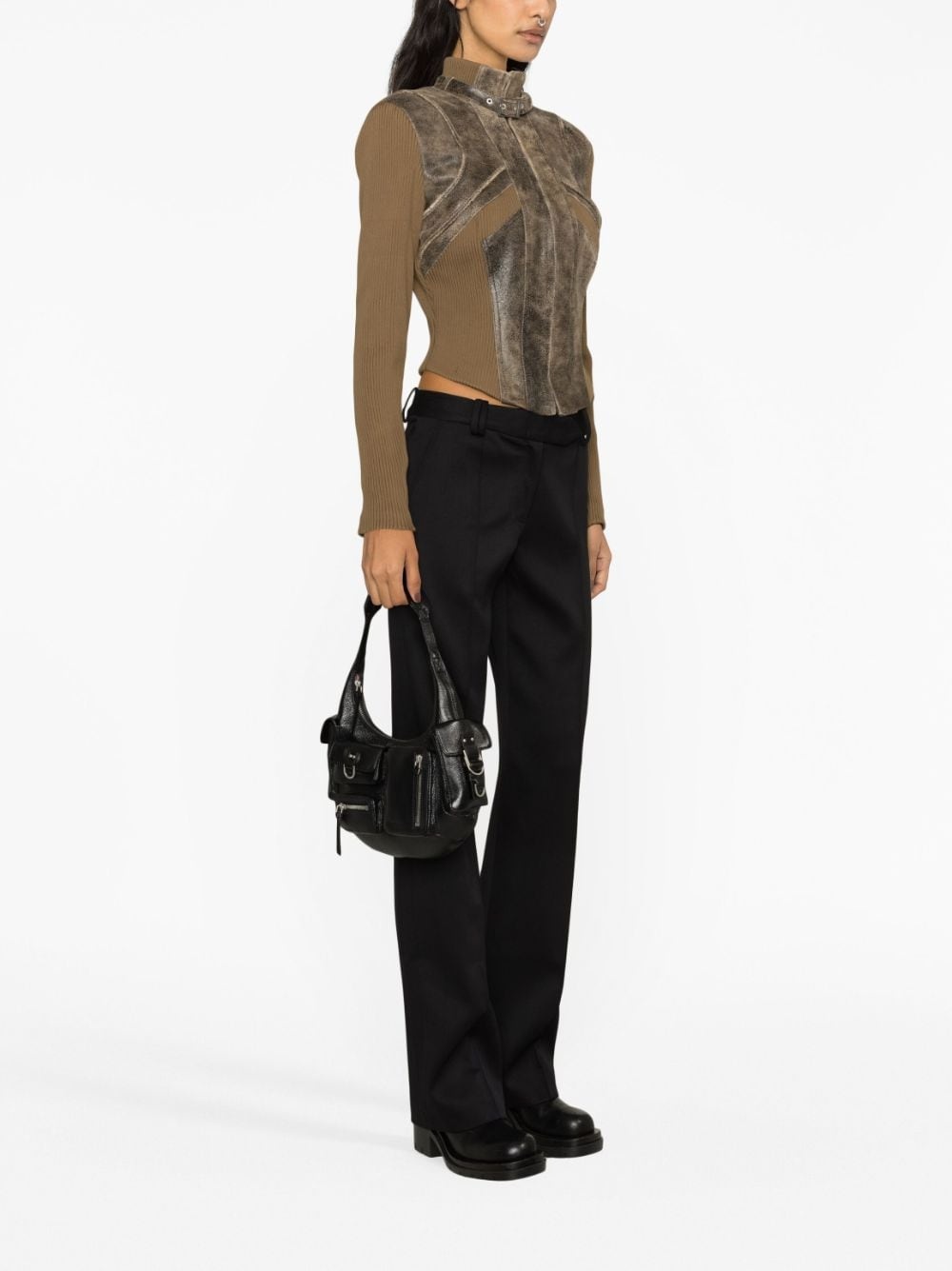 panelled zip-up jacket - 3