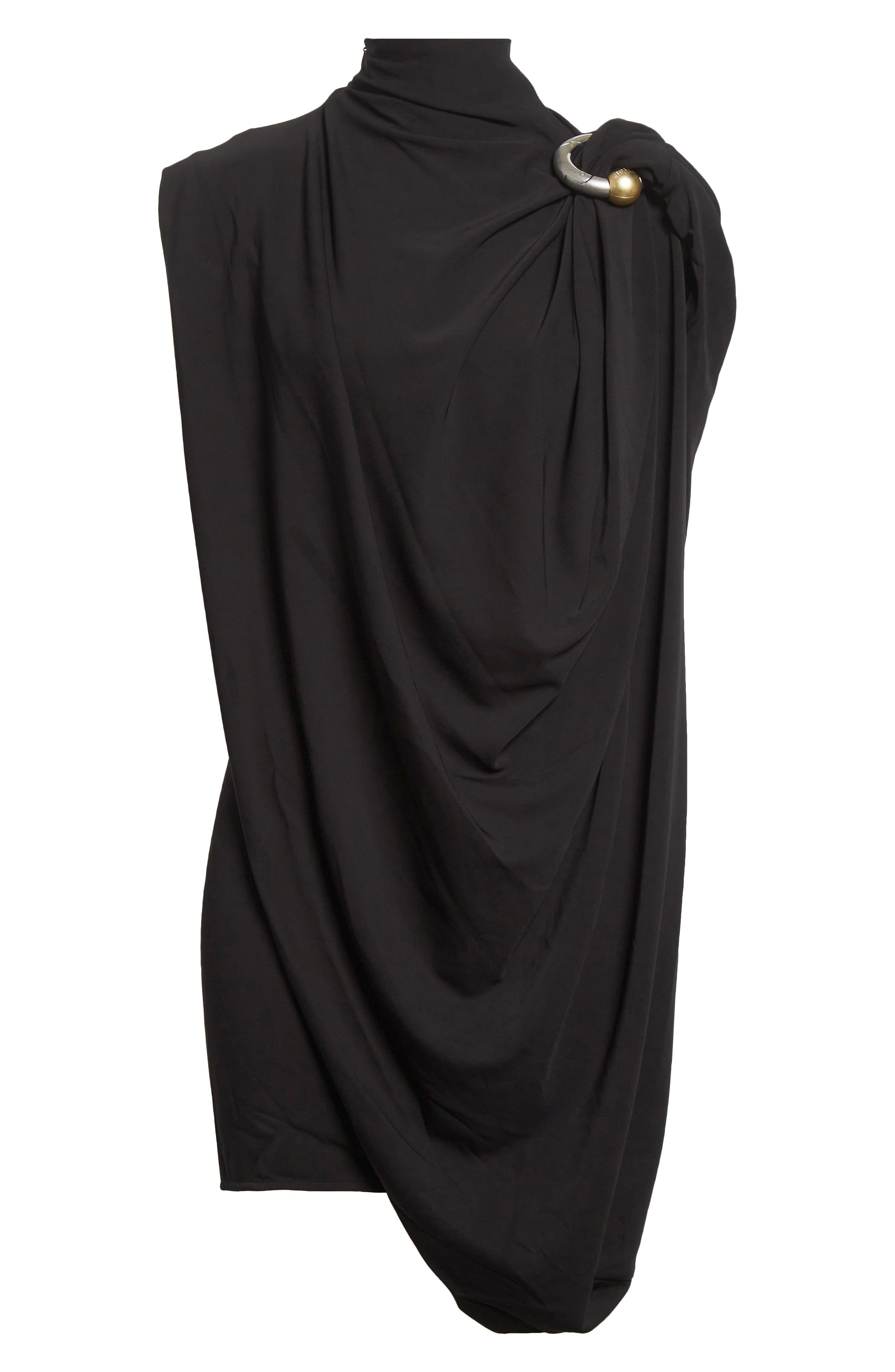 Jean Paul Gaultier Draped Pierced Detail Jersey Dress in Black at Nordstrom - 5