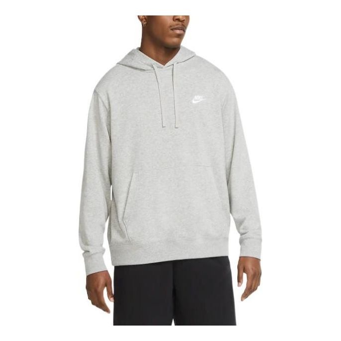 Men's Nike Solid Color Logo Printing Hooded Long Sleeves Gray CZ7858-063 - 1