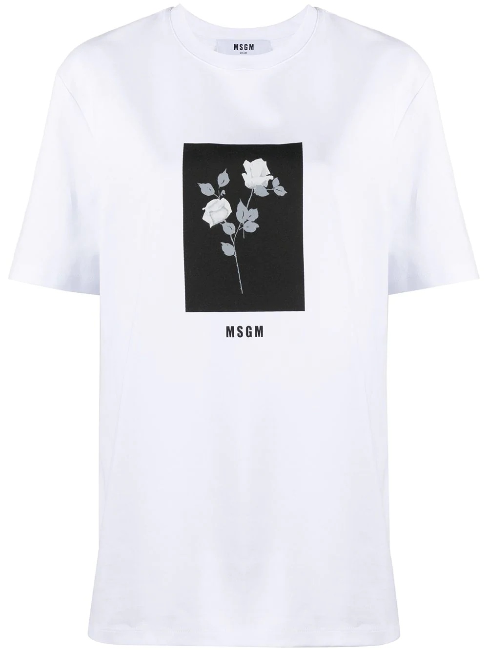 rose print T-shirt - 1