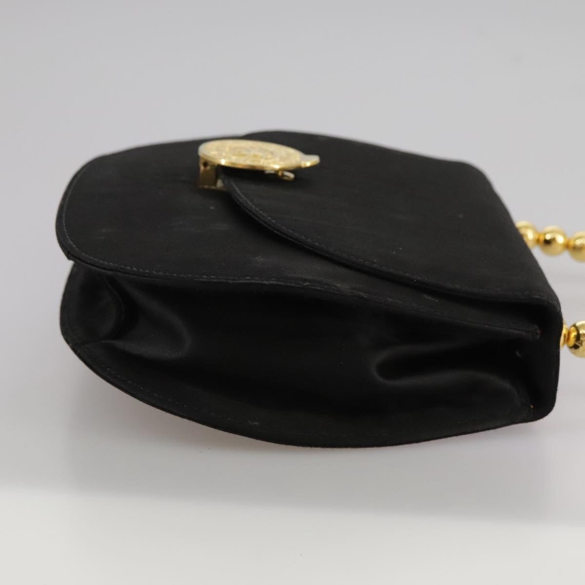 CELINE Hand Bag Nylon Gold Black - 4