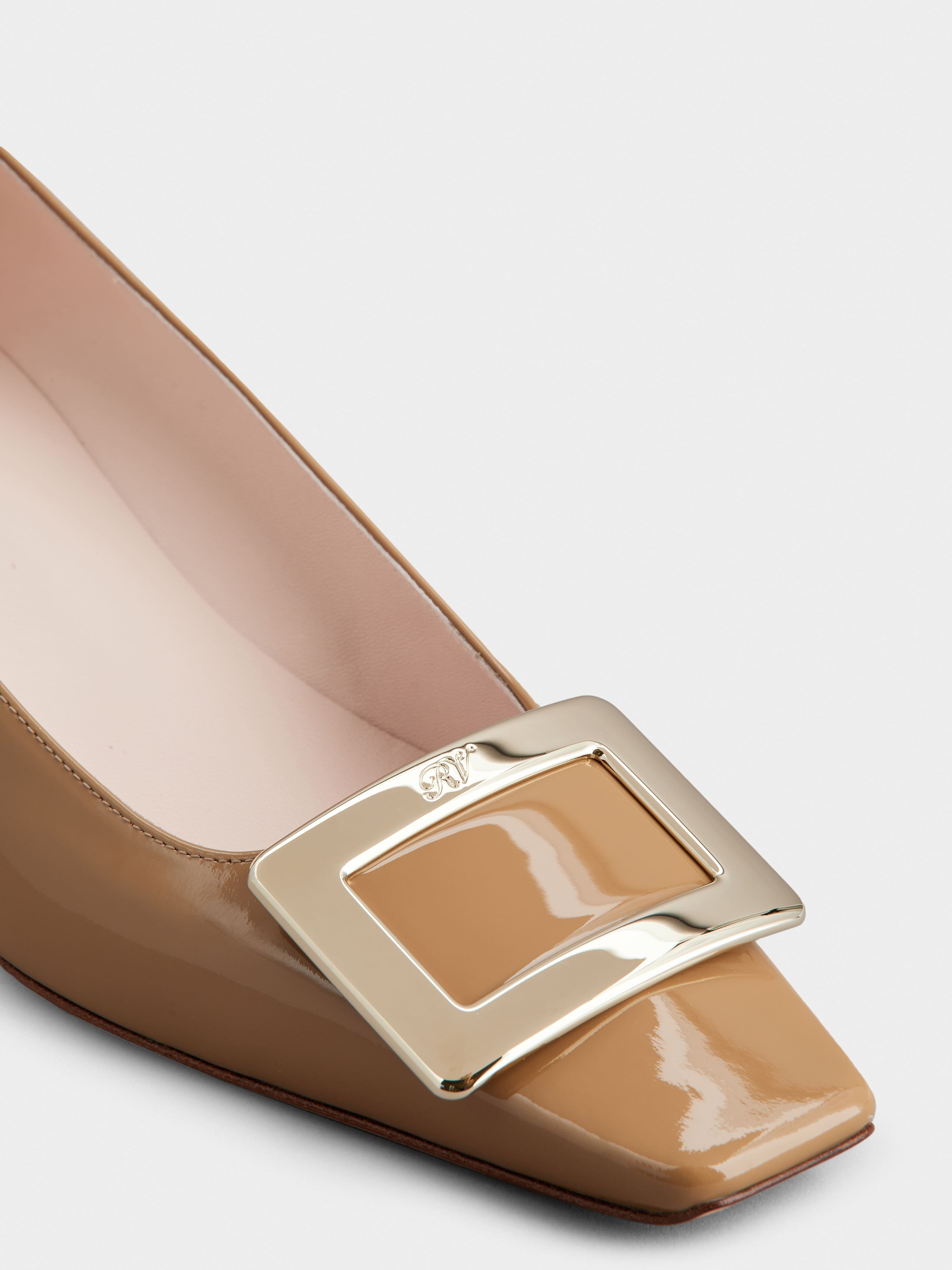 Belle Vivier Metal Buckle Pumps in Patent Leather - 3