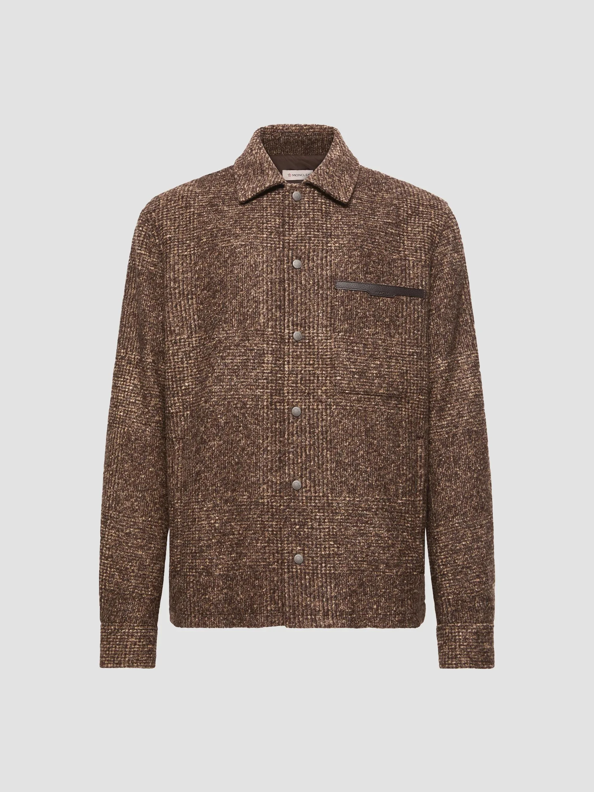 Men's Shirt Jacket in Jersey - Brown - 1