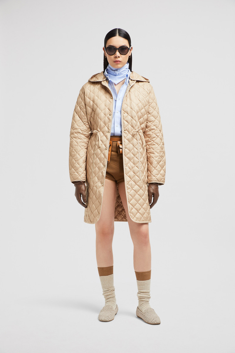 Moncler Etelan Hooded Diamond-Quilted Long Down Jacket outlook
