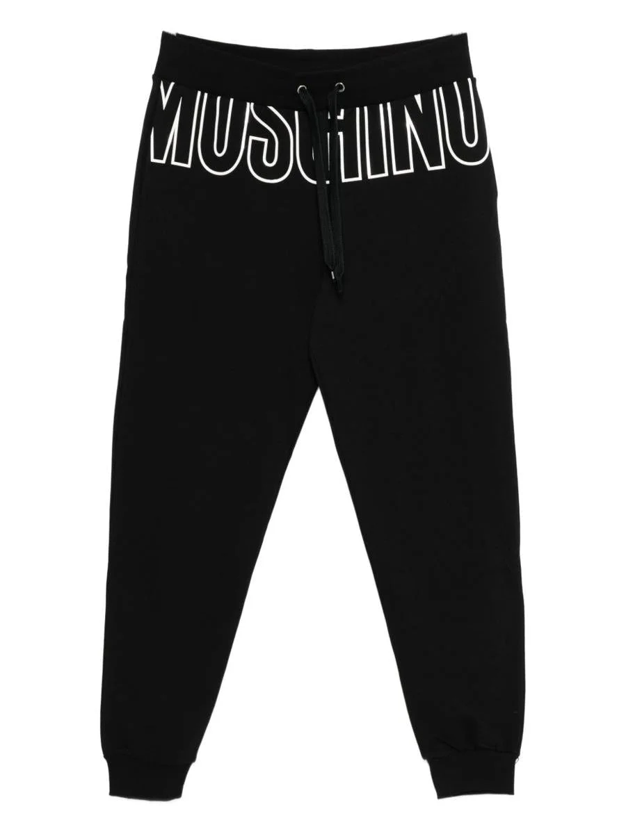 Moschino Black Sweatpants With White Logo - 1