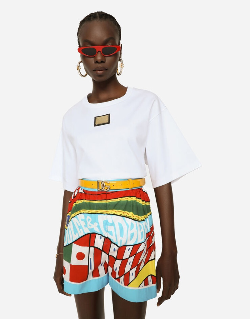 Carretto-print cotton shorts 4