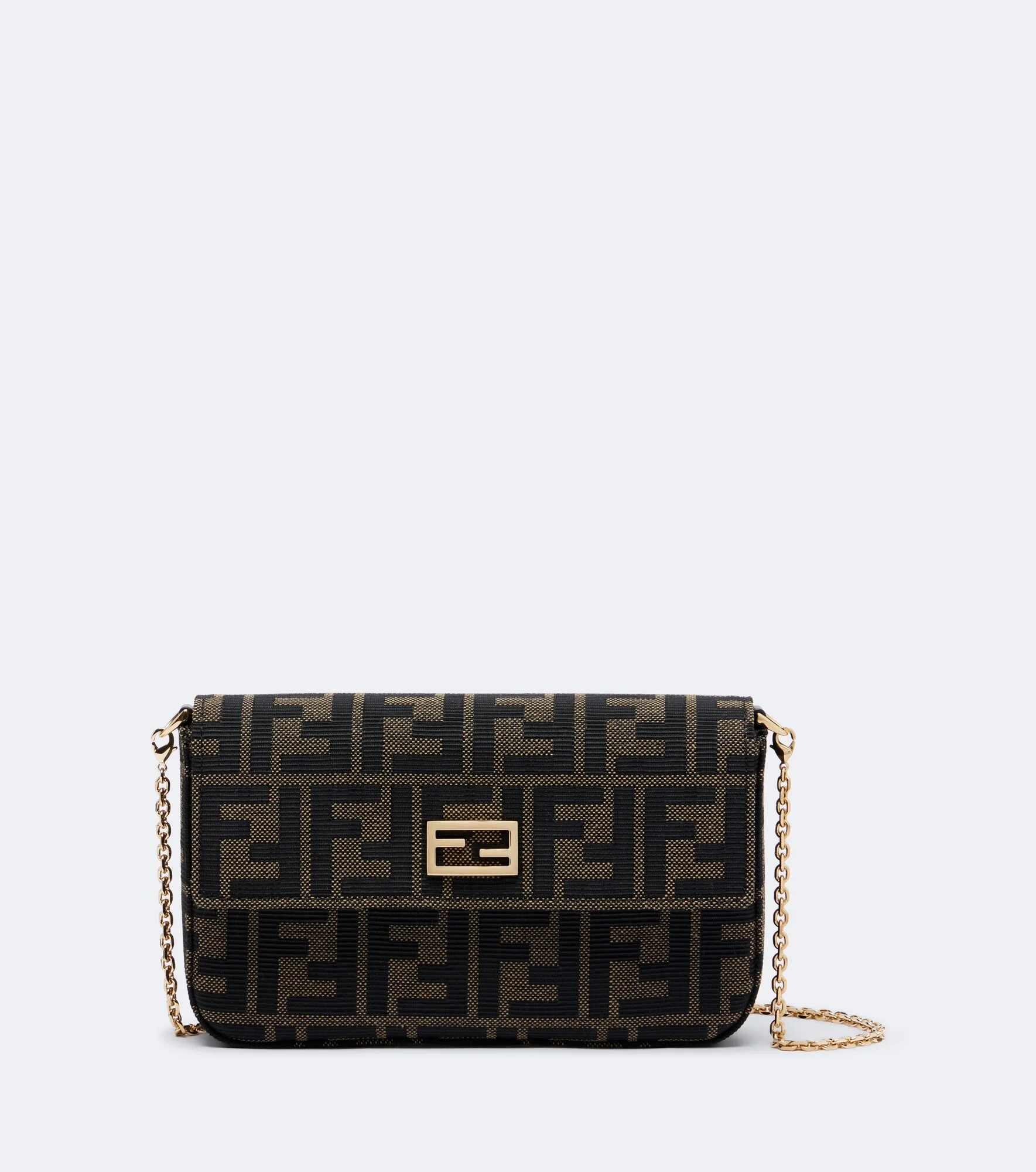 Mini FF jacquard canvas shoulder bag - 1