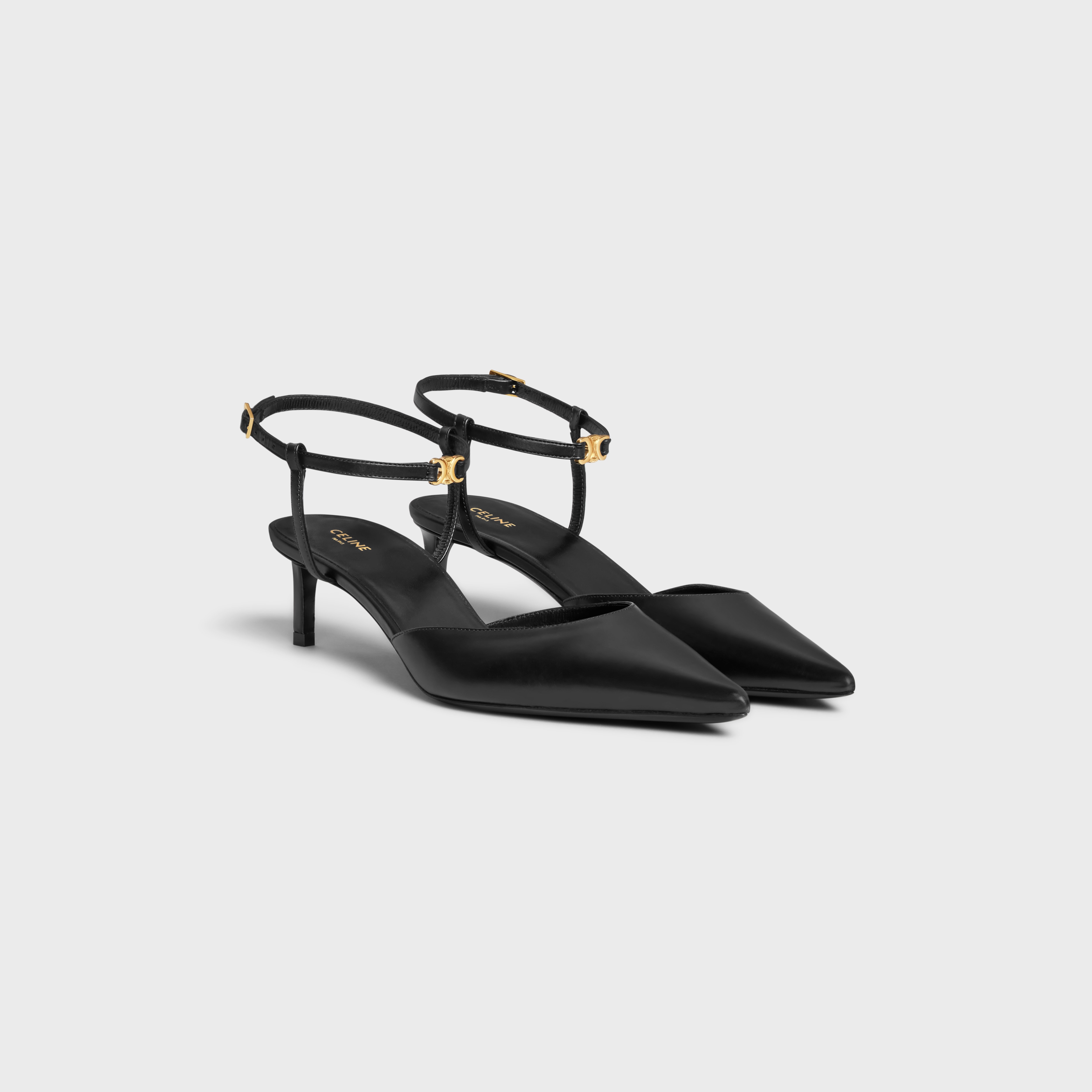 CELINE ALMA TRIOMPHE SLINGBACK IN GROS-GRAIN - BLACK