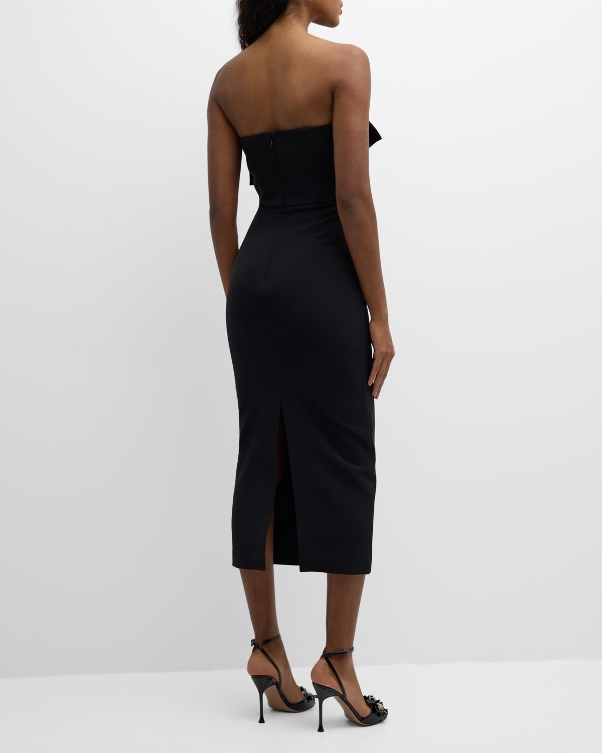 Strapless Crepe Midi Dress - 6