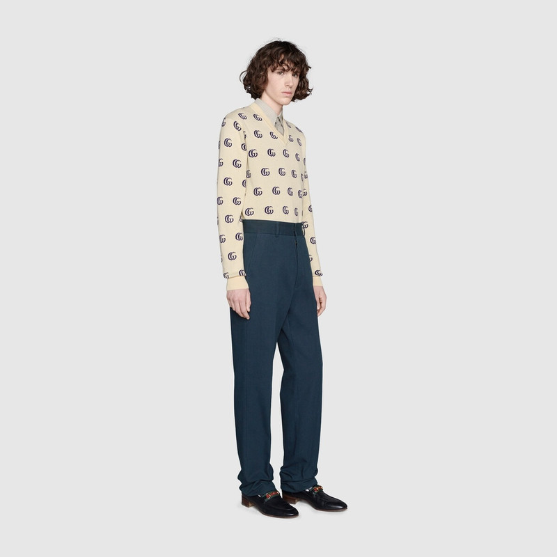 GUCCI GG knit cotton jacquard sweater outlook