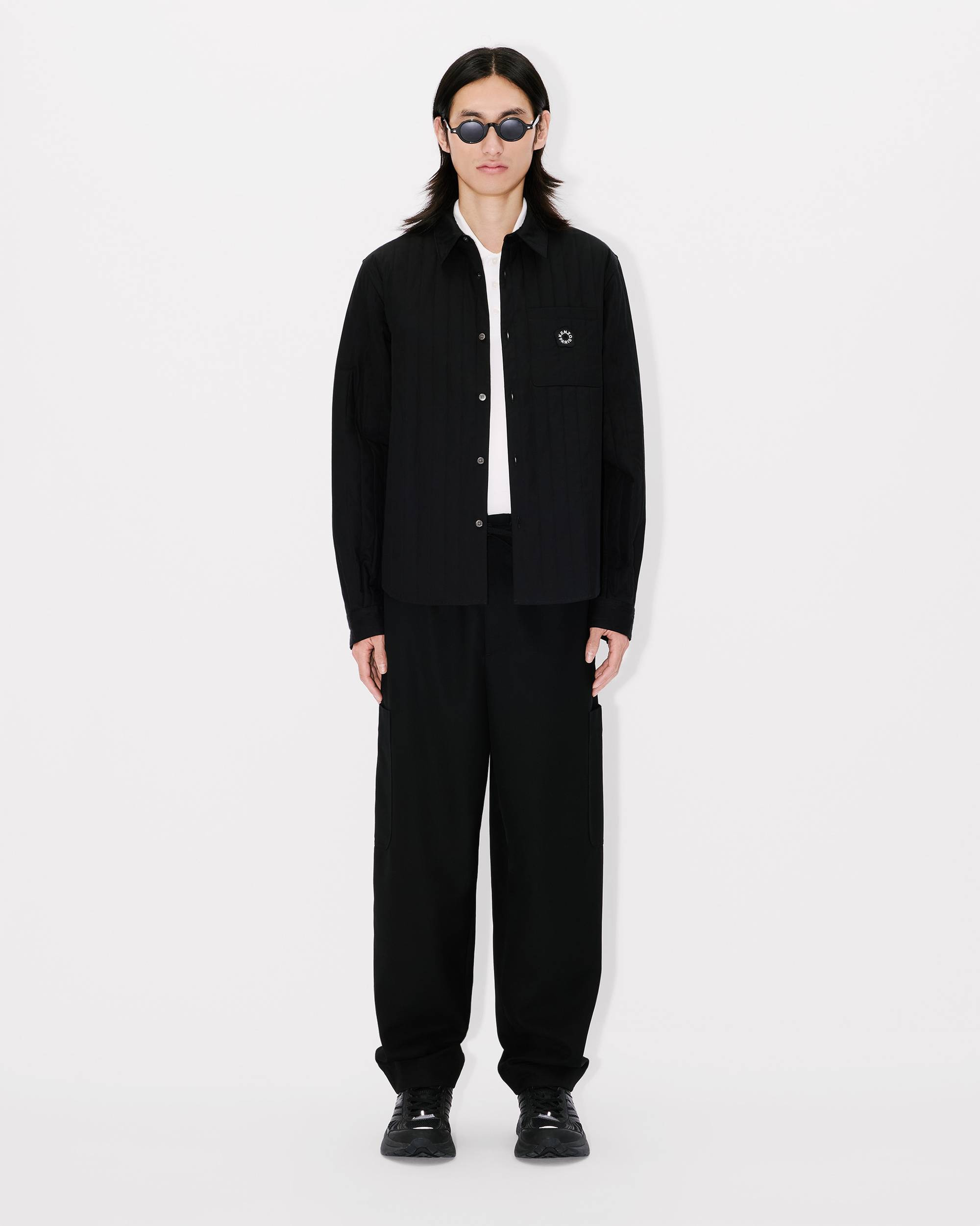 'Boke Flower 2.0' genderless padded overshirt in cotton poplin - 10