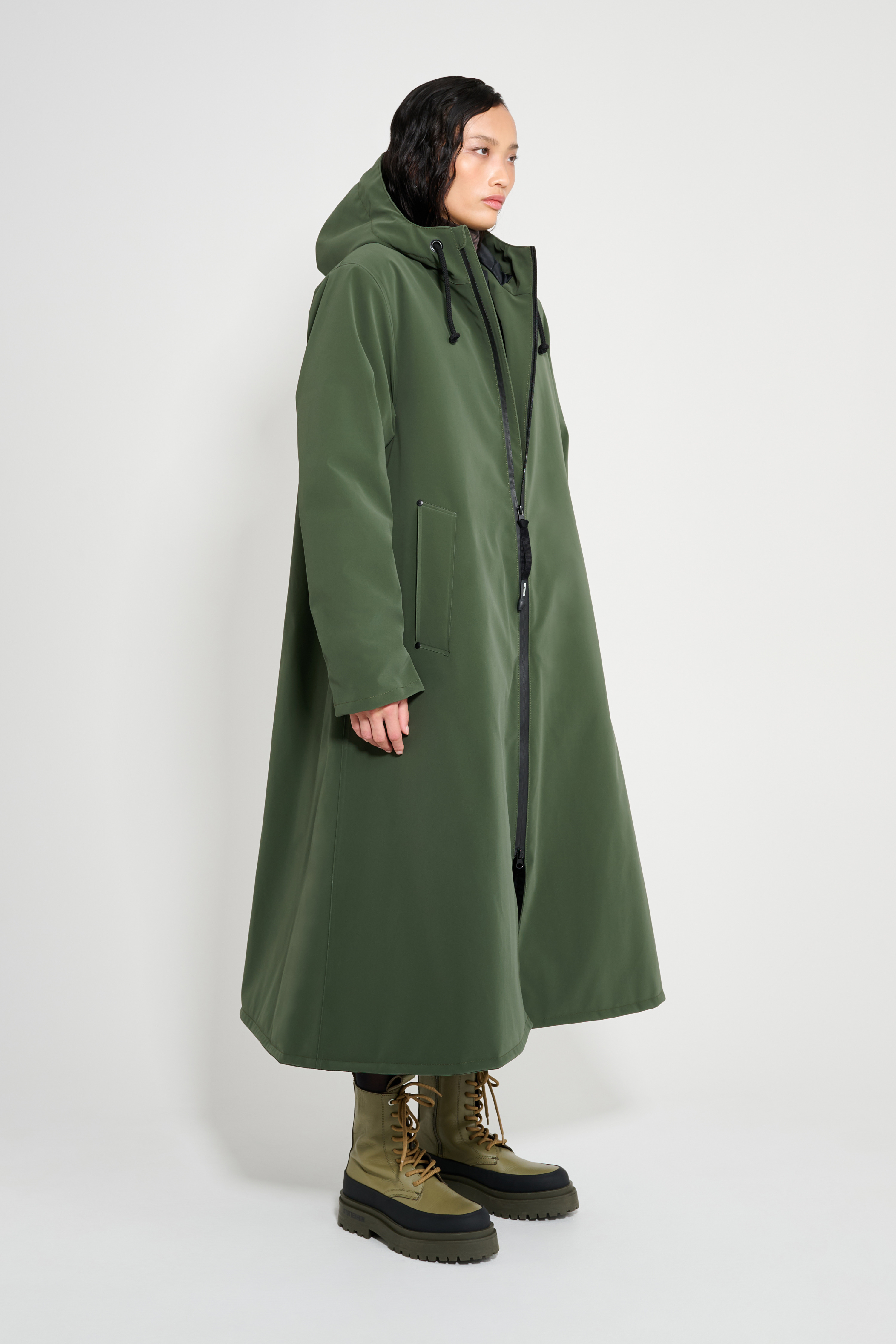 Mosebacke Long Matte Winter Coat Green - 3