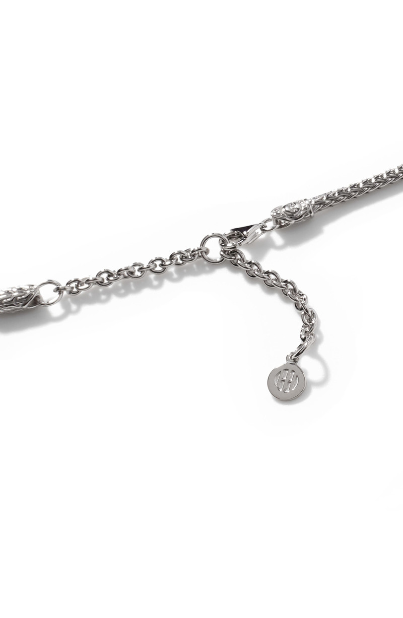 John Hardy Carved Chain Necklace, Silver, Diamonds 6