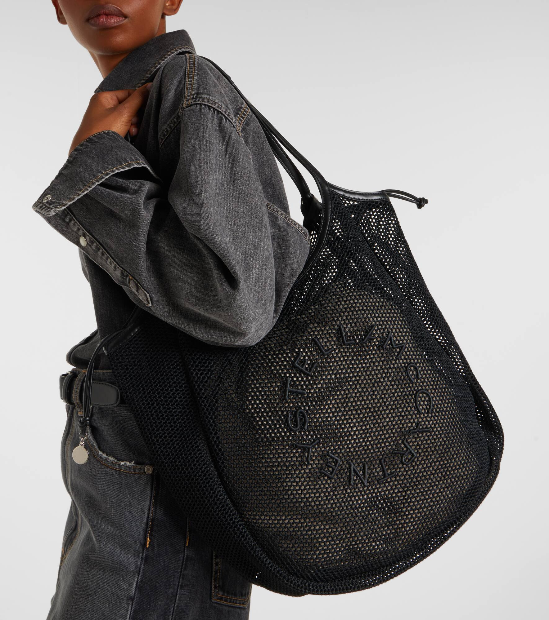 Logo mesh and canvas tote bag - 2