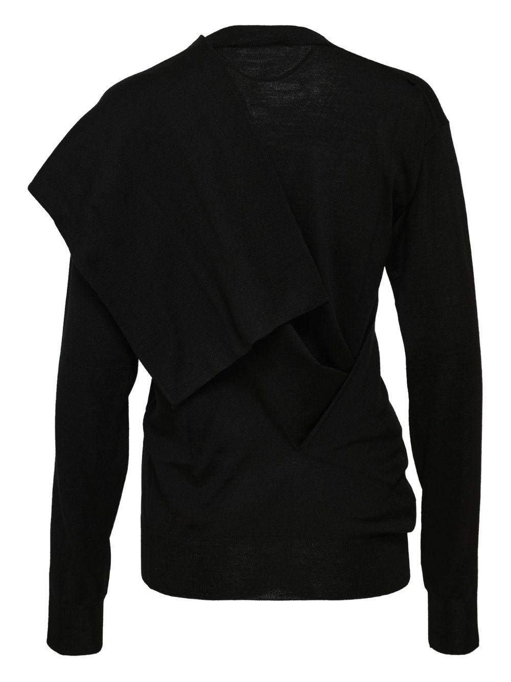 draped-panel sweatshirt - 2