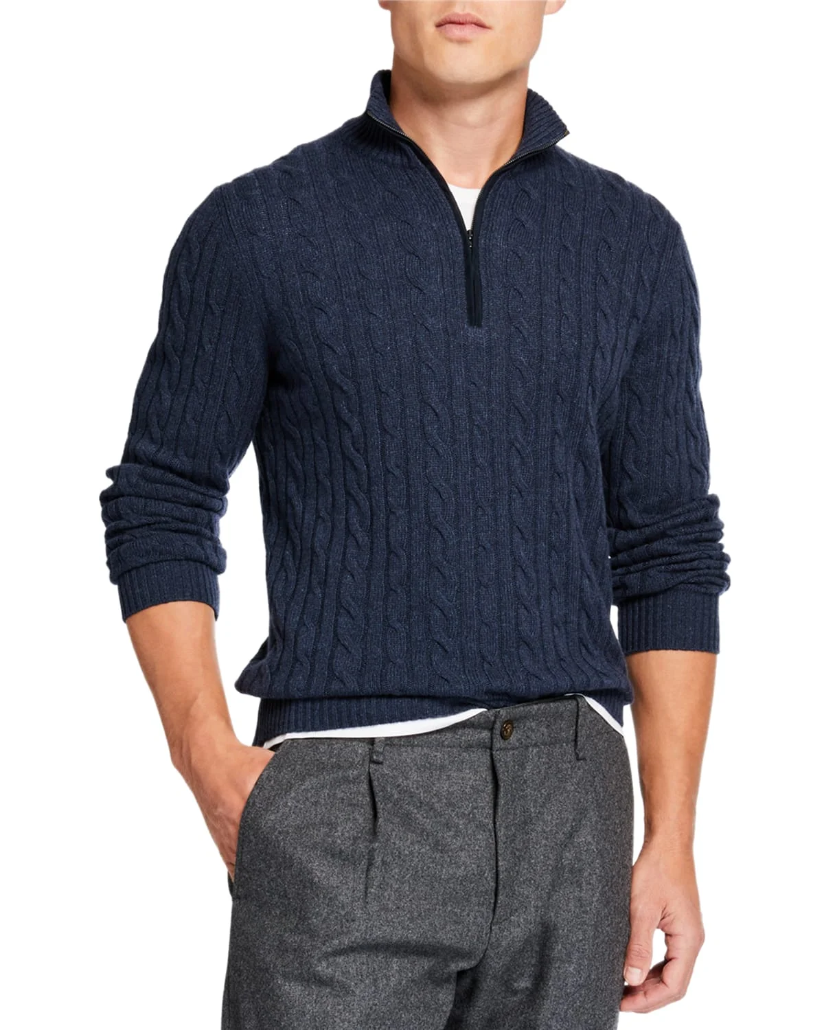 Cashmere Cable-Knit Sweater - 1