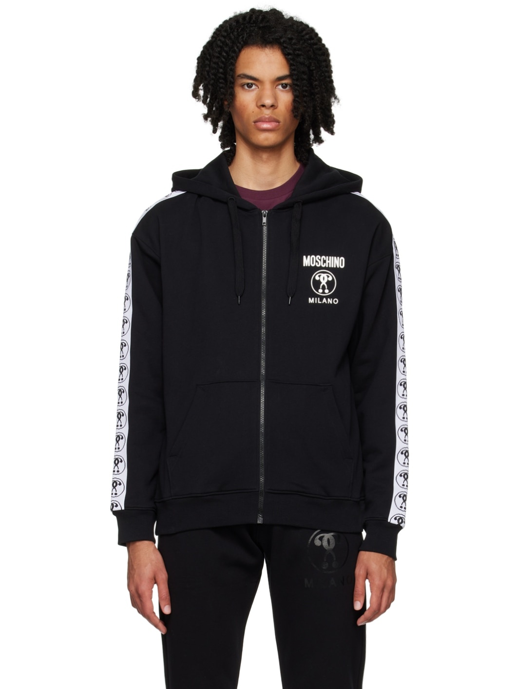 Black Double Question Mark Hoodie - 1