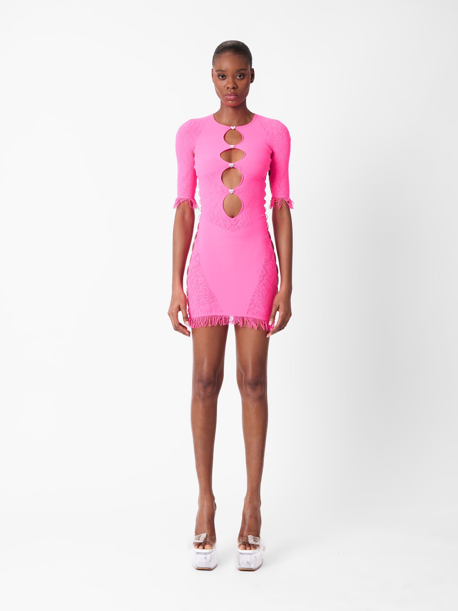 MIRANDA DRESS IN SHOCKING PINK - 2