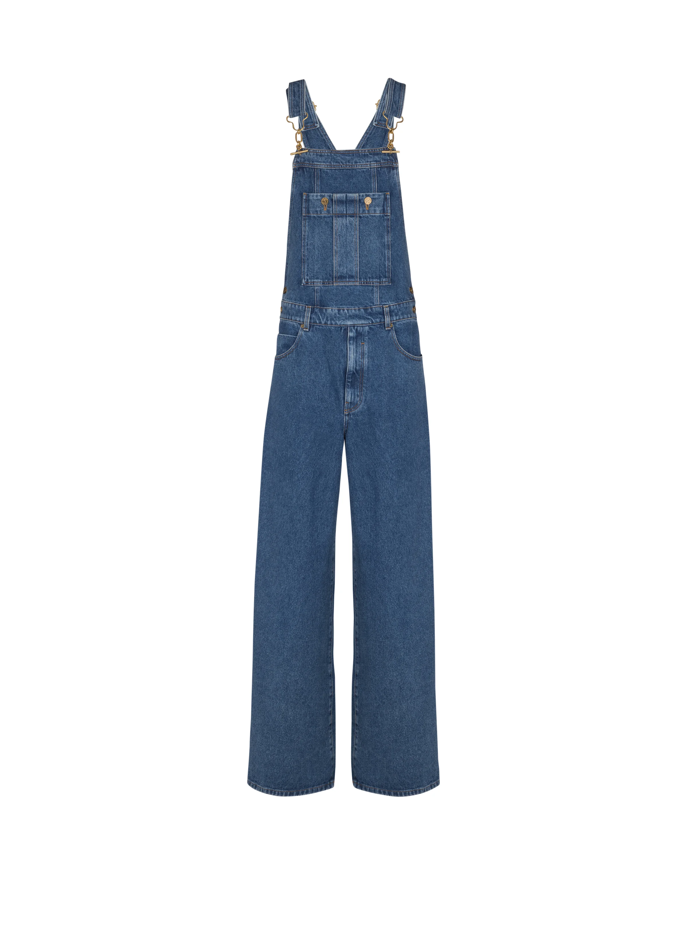 Dark blue denim dungarees - 1